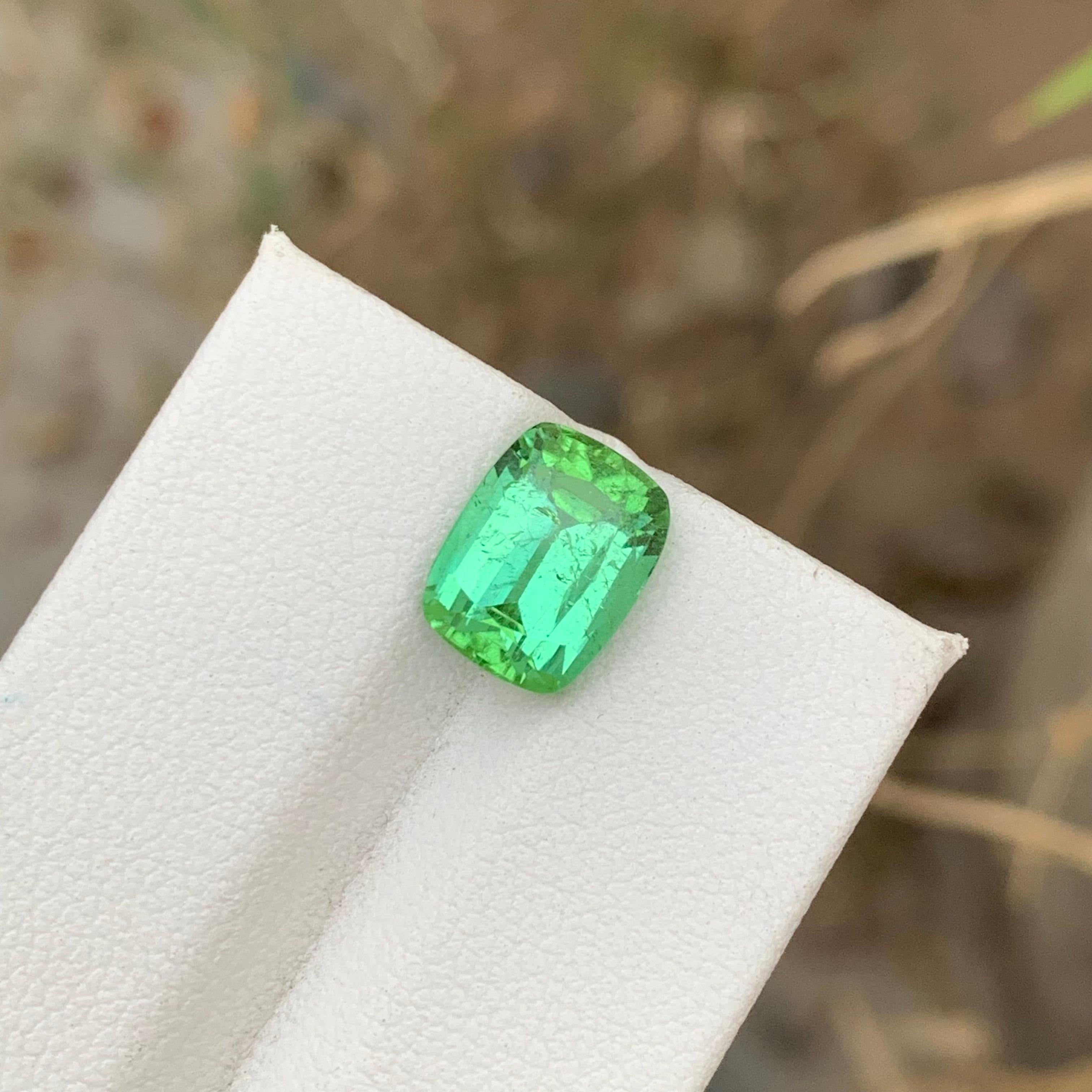 Women's or Men's Gorgeous 3.80 Carats Natural Loose Mint Green Tourmaline  For Sale
