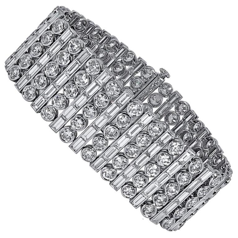 Sophia D, 40.24 Carat Diamond Bracelet set in Platinum For Sale