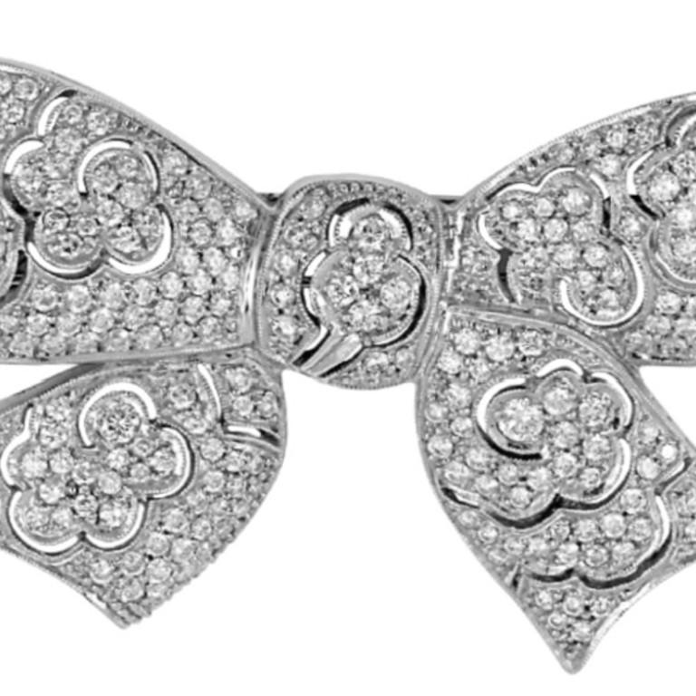 Sophia D. Platinbrosche mit 4,16 Karat Schleife und Diamanten im Design im Zustand „Neu“ im Angebot in New York, NY