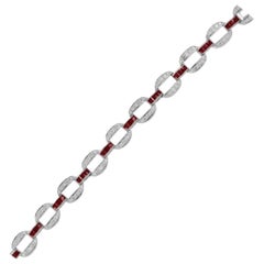 Gorgeous 4.20 Carat Platinum Ruby Diamond Bracelet