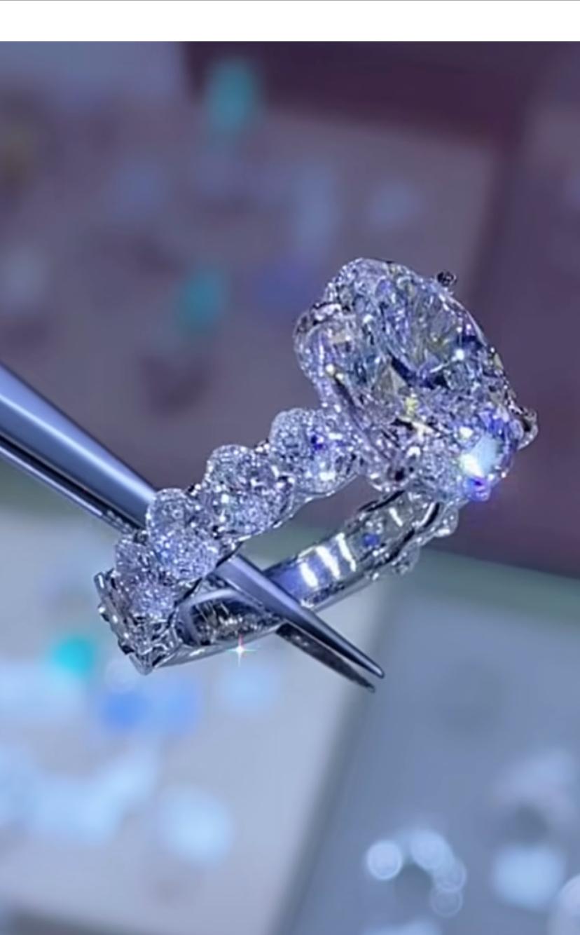 Contemporain Bague solitaire en or 18 carats avec diamant naturel certifié IGI de 3,00 carats en vente