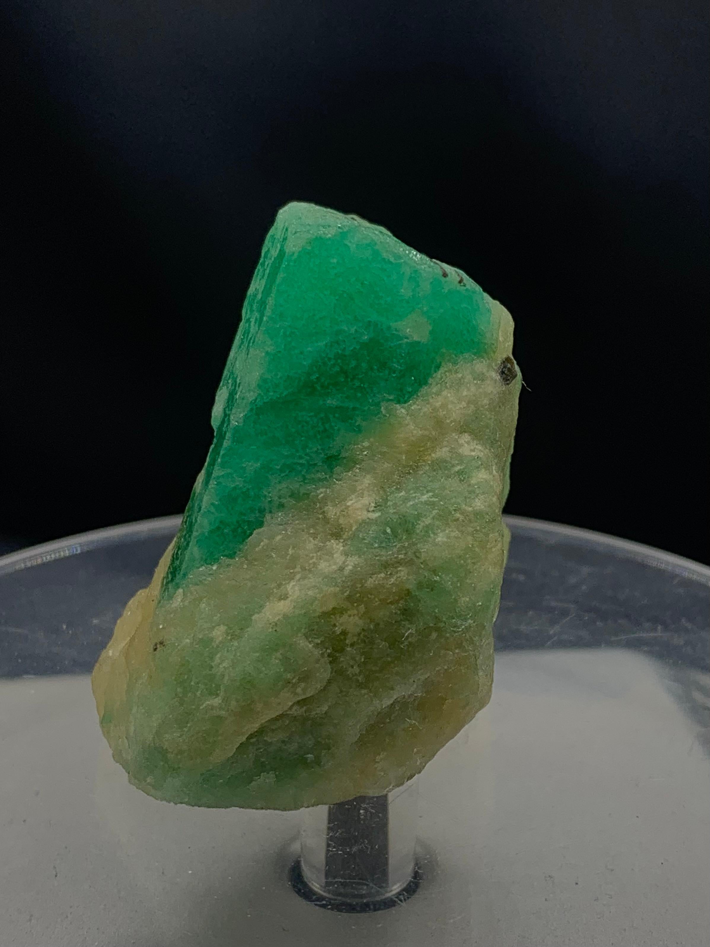 Contemporary Gorgeous 44 Gram Natural Emerald Specimen with Calcite Matrix from Pakistan Mine