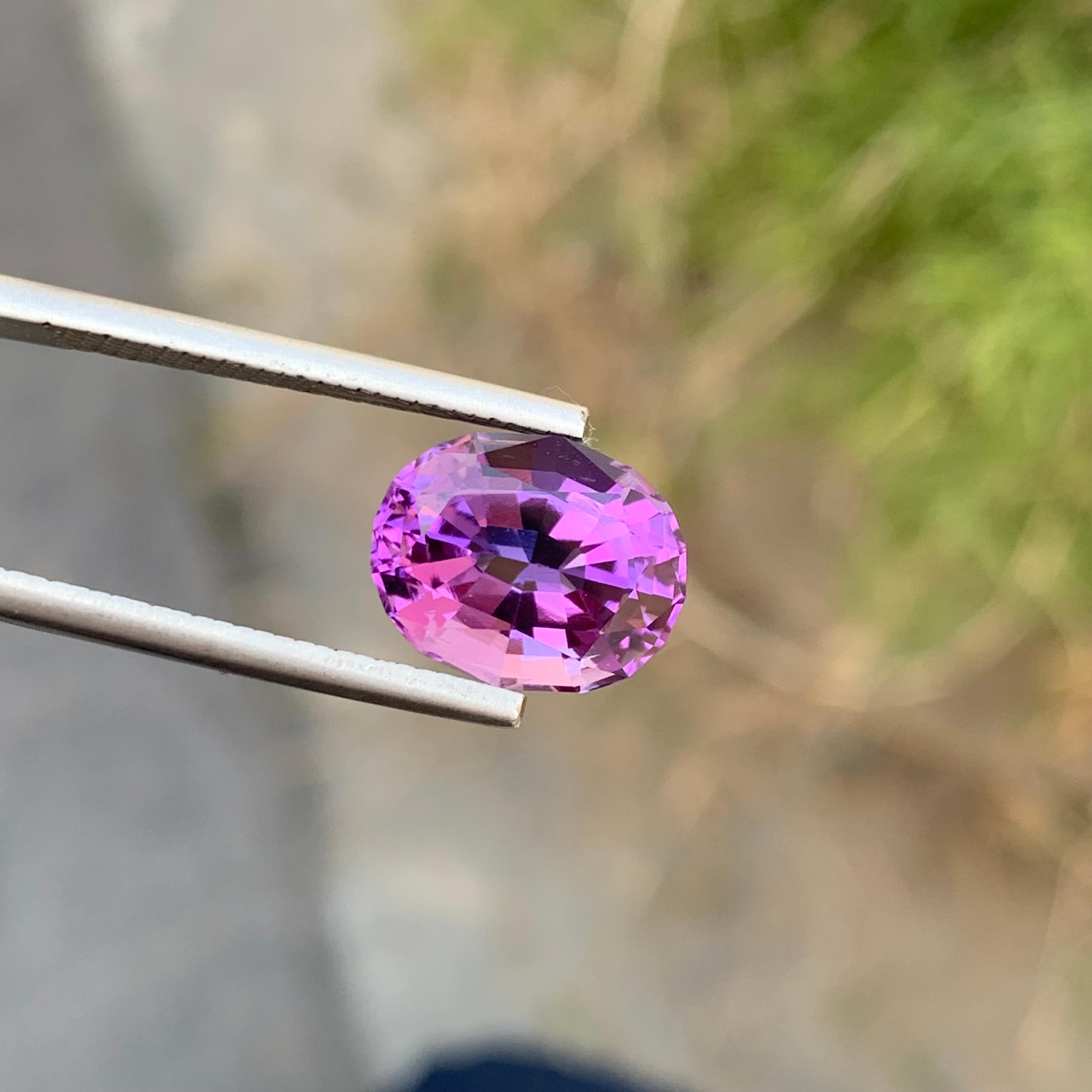 Gorgeous 4.60 Carats Natural Loose Deep Purple Amethyst Ring Gem For Sale 3