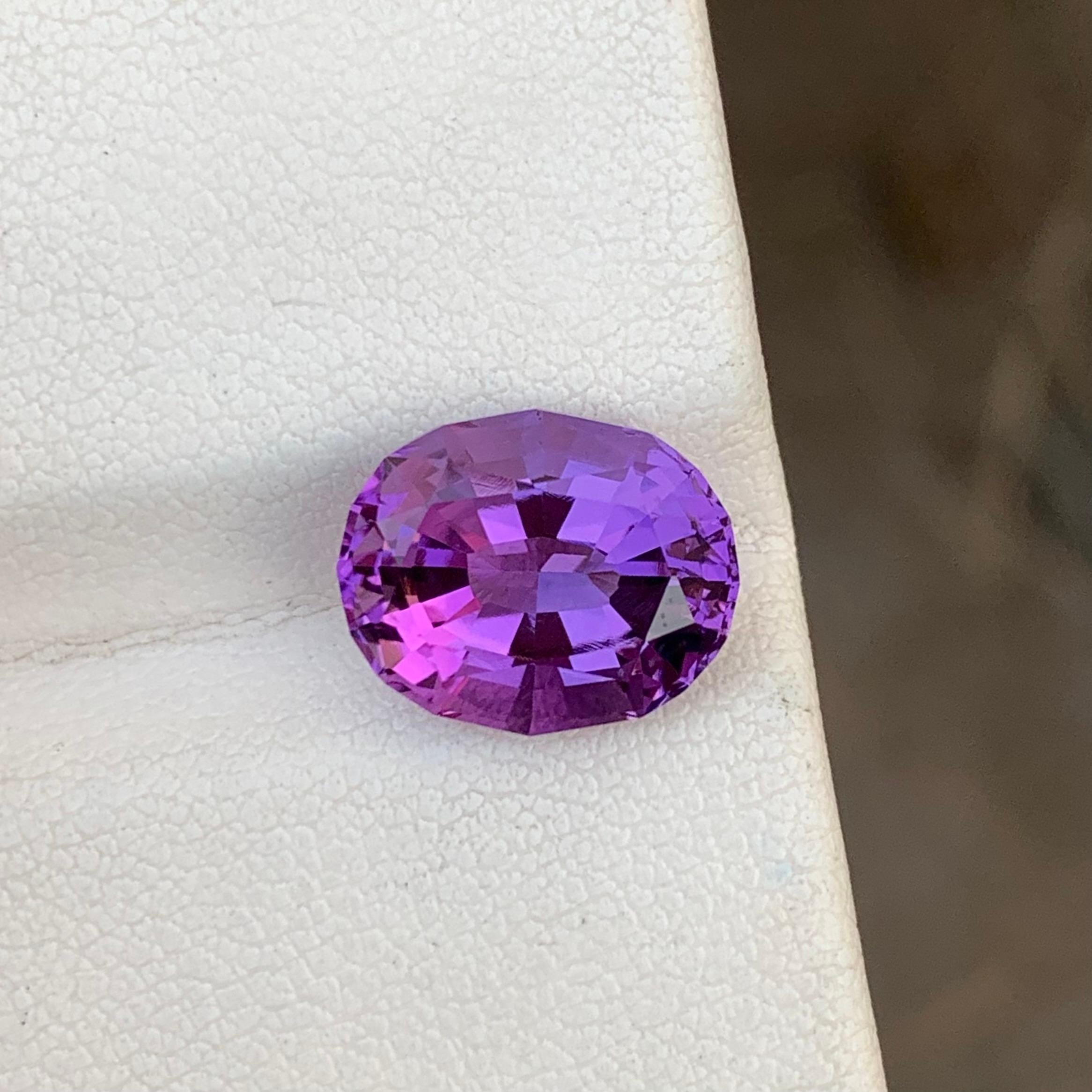 Gorgeous 4.60 Carats Natural Loose Deep Purple Amethyst Ring Gem In New Condition For Sale In Peshawar, PK