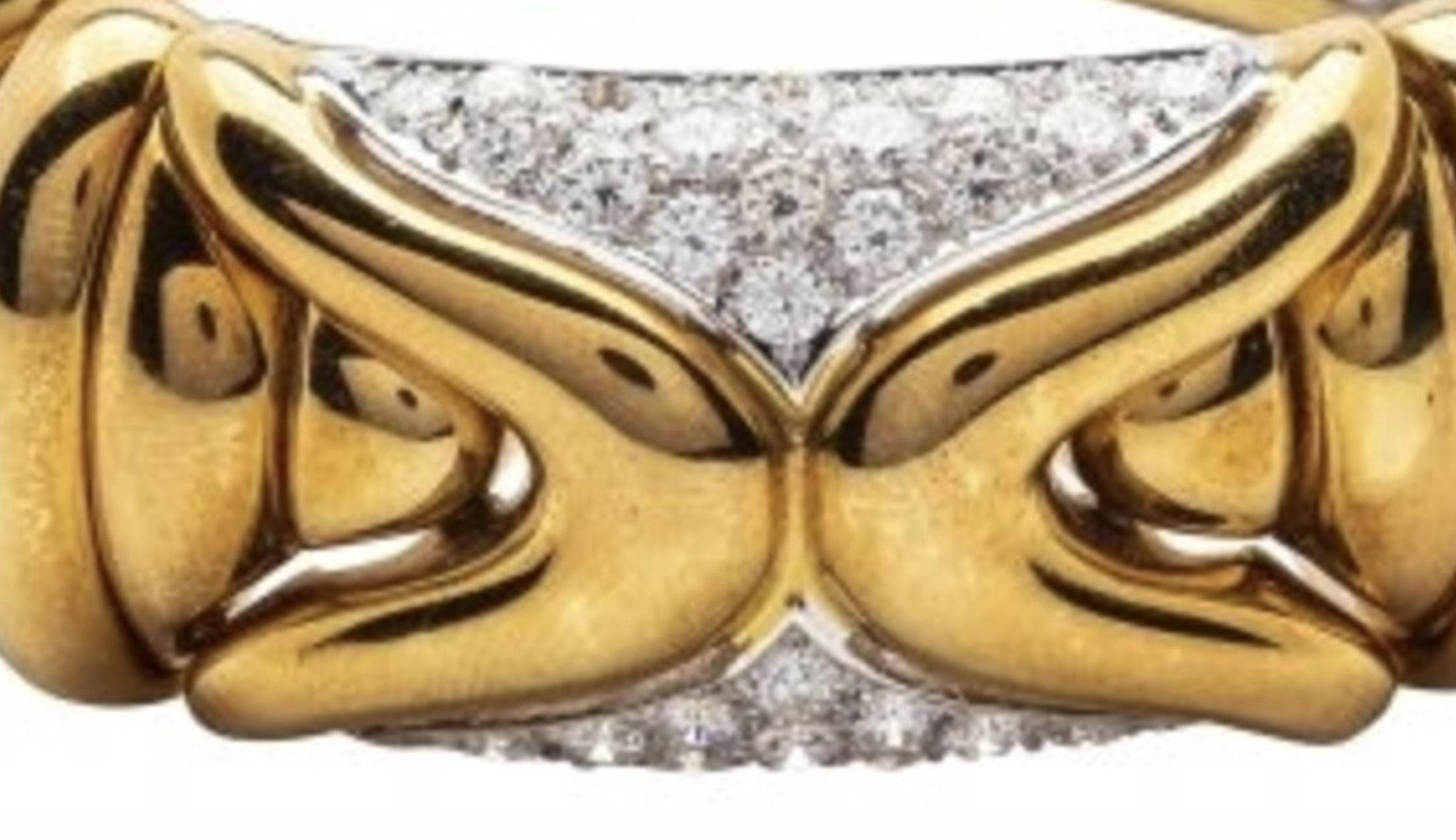 Gorgeous 5.10 Carat, Gold and Diamond Bracelet, 18 Karat In Good Condition In Palm Beach, FL
