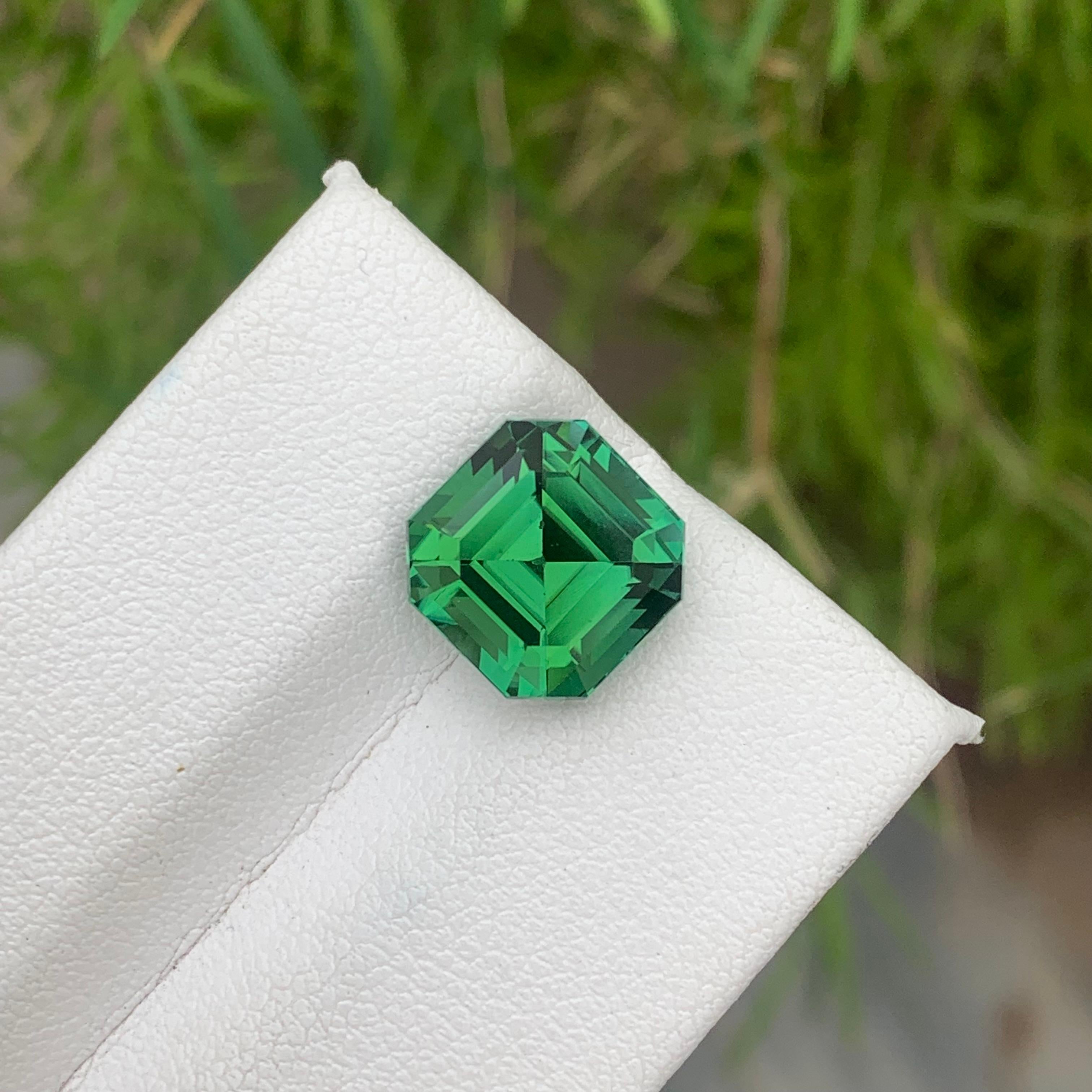 Gorgeous 5.50 Blueish Green Loose Tourmaline Asscher Cut for Ring Jewelry 5