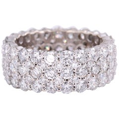 Wunderschöner 5,50 Karat fünfreihiger runder Diamant 18 Karat Eternity Band G VS Ring