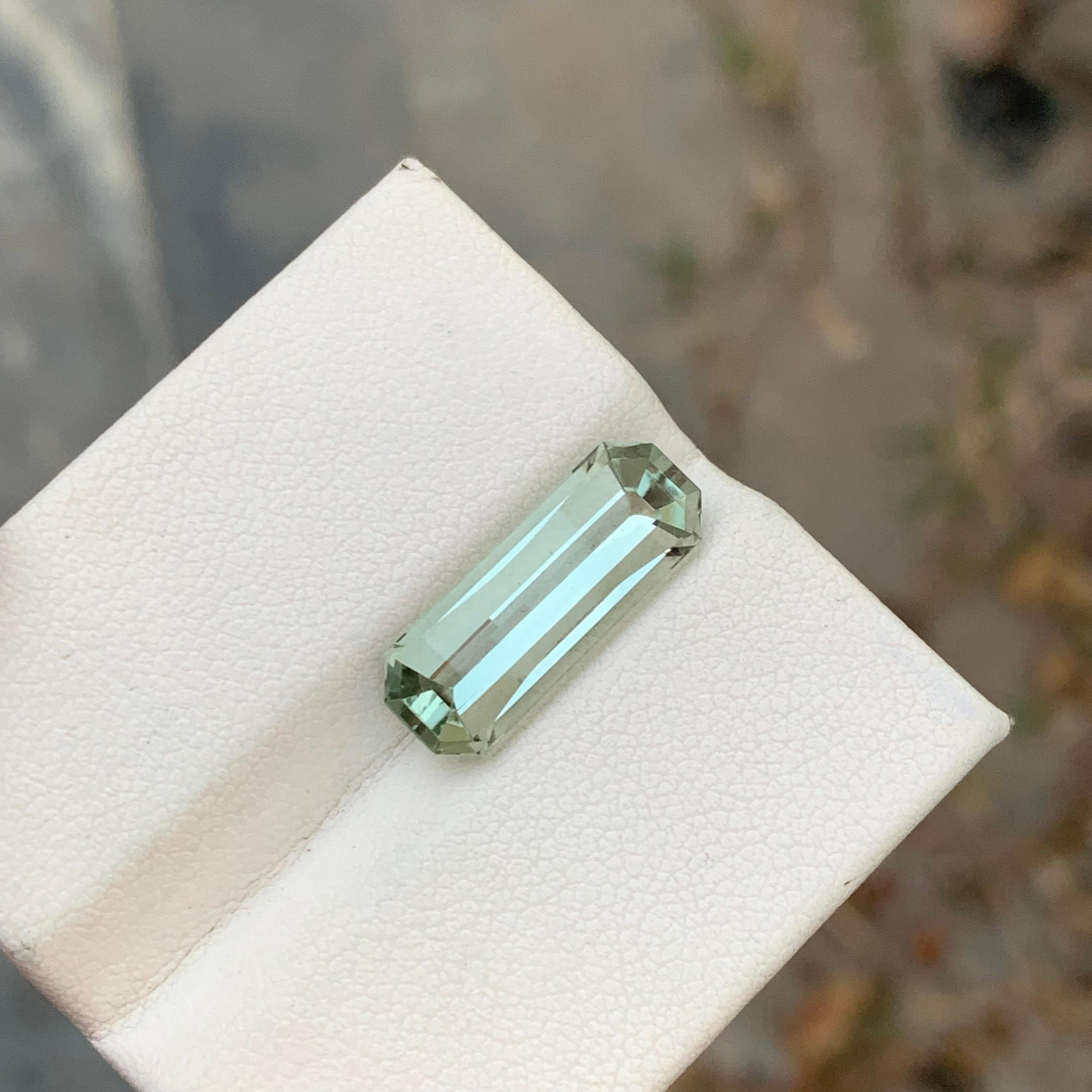 Gorgeous 5.70 Carats Light Green Loose Amethyst Prasiolite Pixel Cut Gemstone For Sale 7