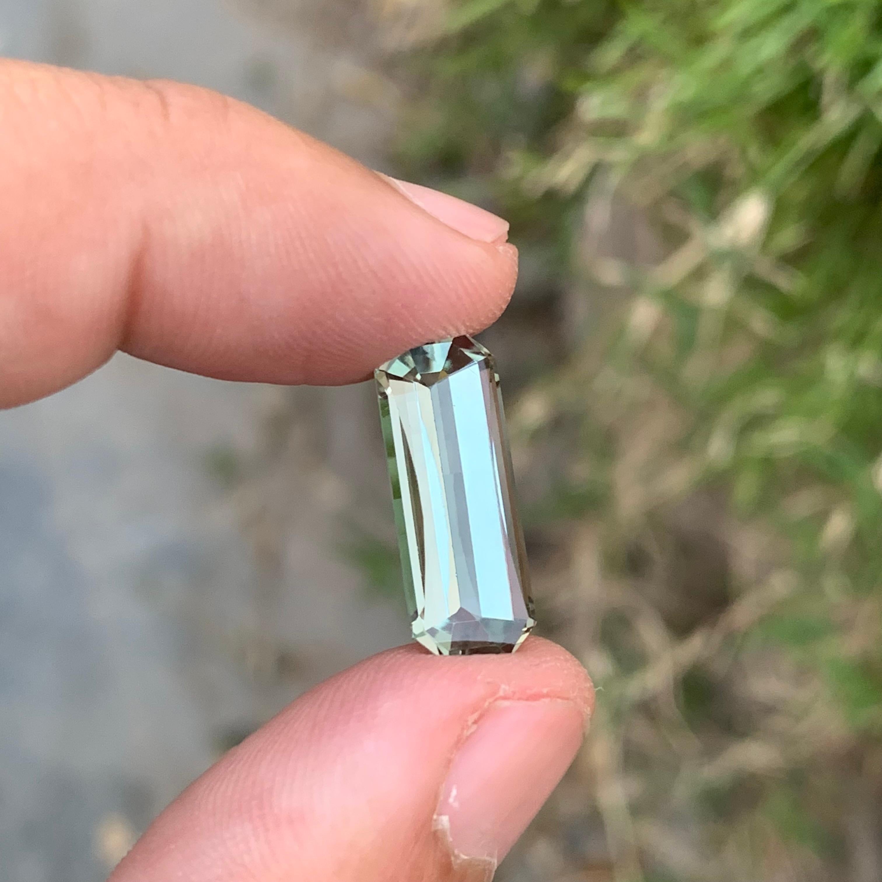 Arts and Crafts Gorgeous 5.70 Carats Light Green Loose Amethyst Prasiolite Pixel Cut Gemstone For Sale