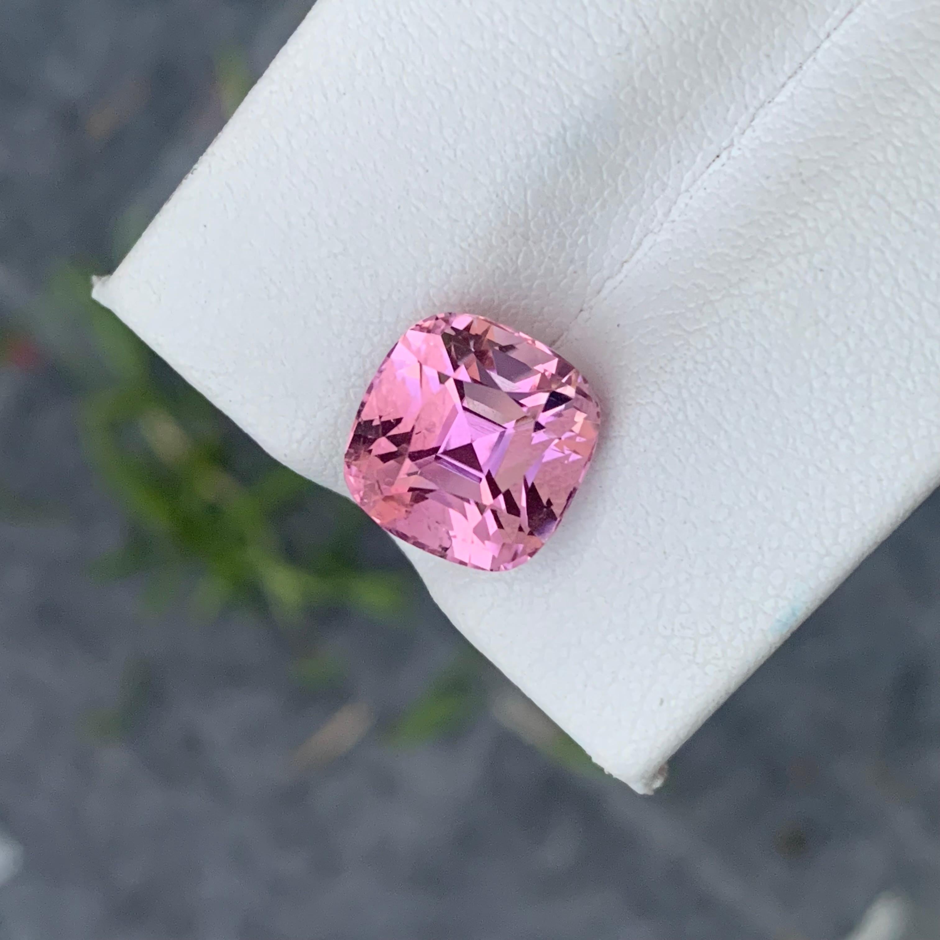 Gorgeous 5.85 Carat Natural Loose Baby Pink Tourmaline Cushion Shape Gemstone 1