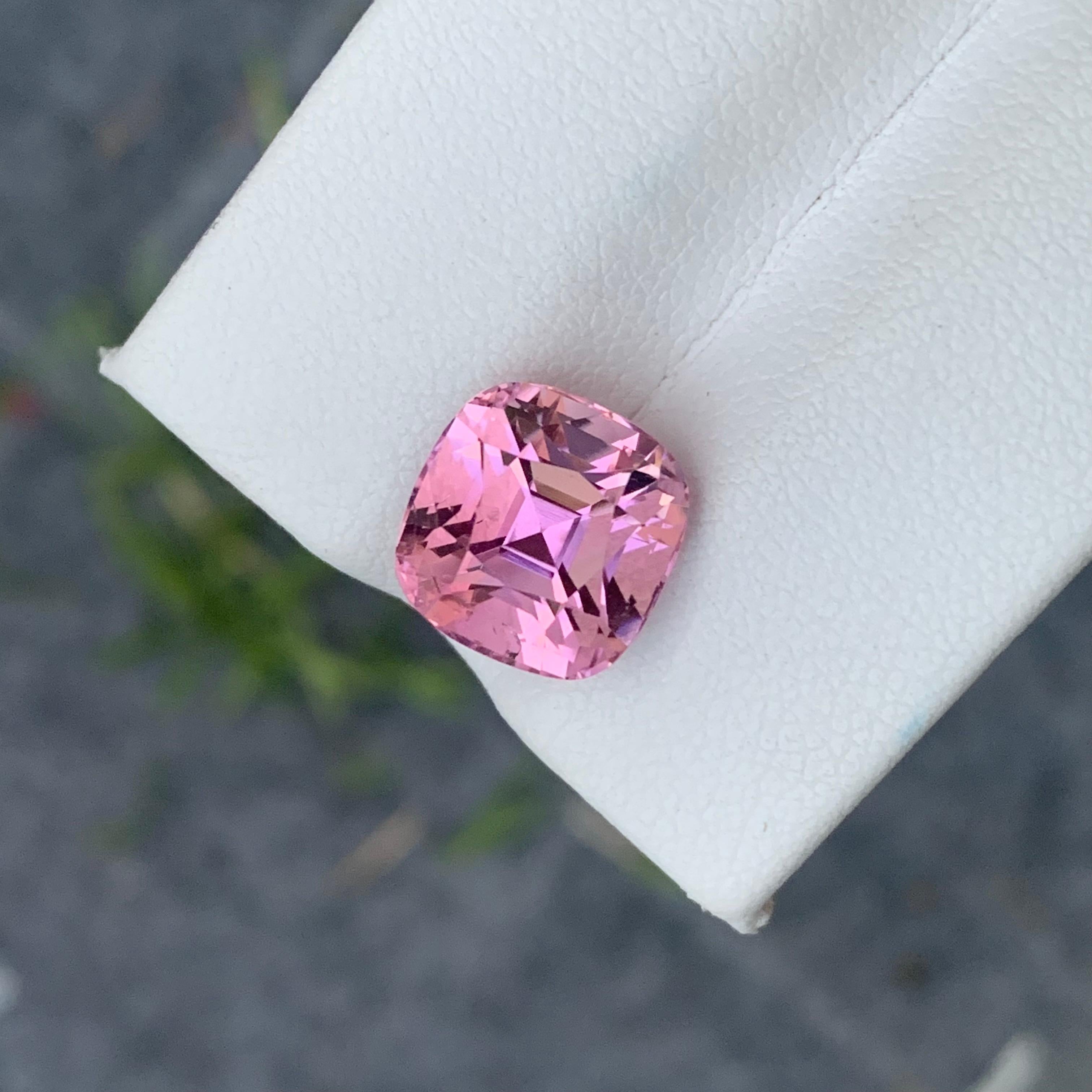 Gorgeous 5.85 Carat Natural Loose Baby Pink Tourmaline Cushion Shape Gemstone 3