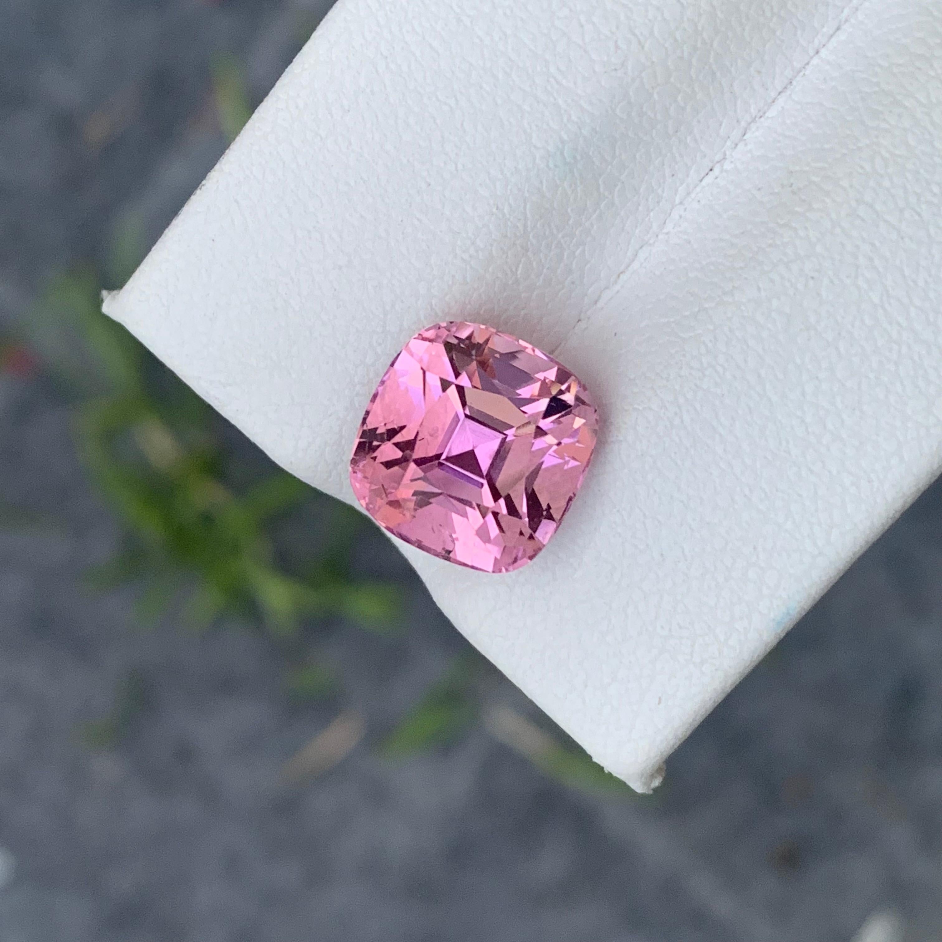 Gorgeous 5.85 Carat Natural Loose Baby Pink Tourmaline Cushion Shape Gemstone 5