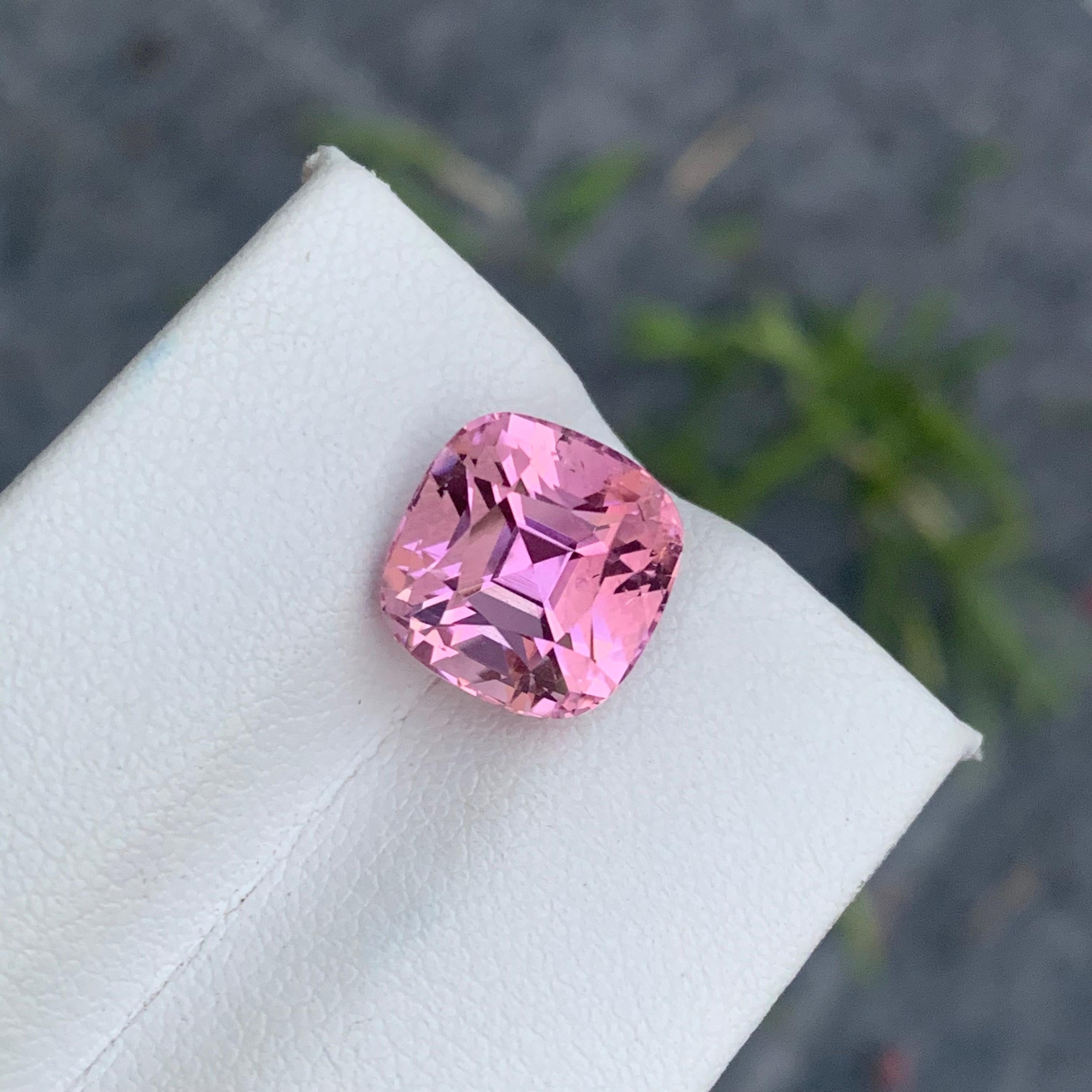 Gorgeous 5.85 Carat Natural Loose Baby Pink Tourmaline Cushion Shape Gemstone 9