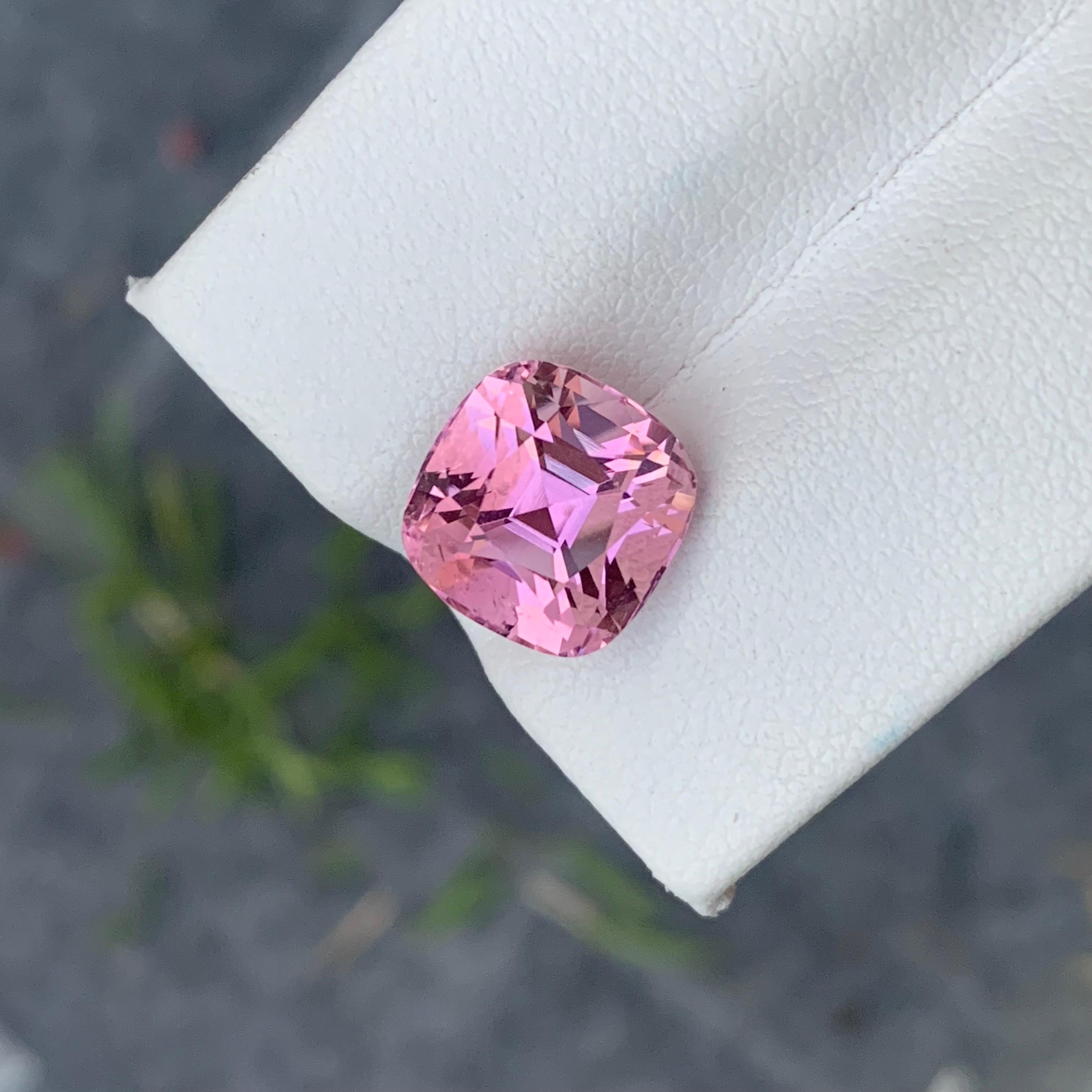 Gorgeous 5.85 Carat Natural Loose Baby Pink Tourmaline Cushion Shape Gemstone 10