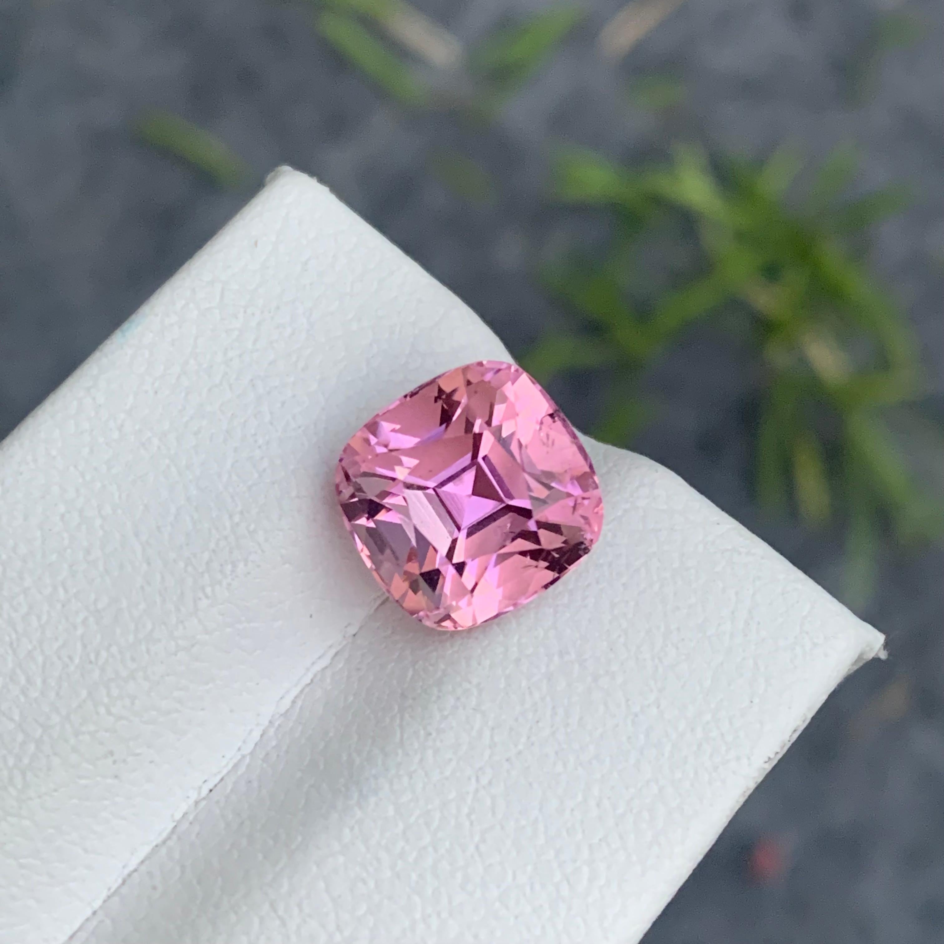 Gorgeous 5.85 Carat Natural Loose Baby Pink Tourmaline Cushion Shape Gemstone 11