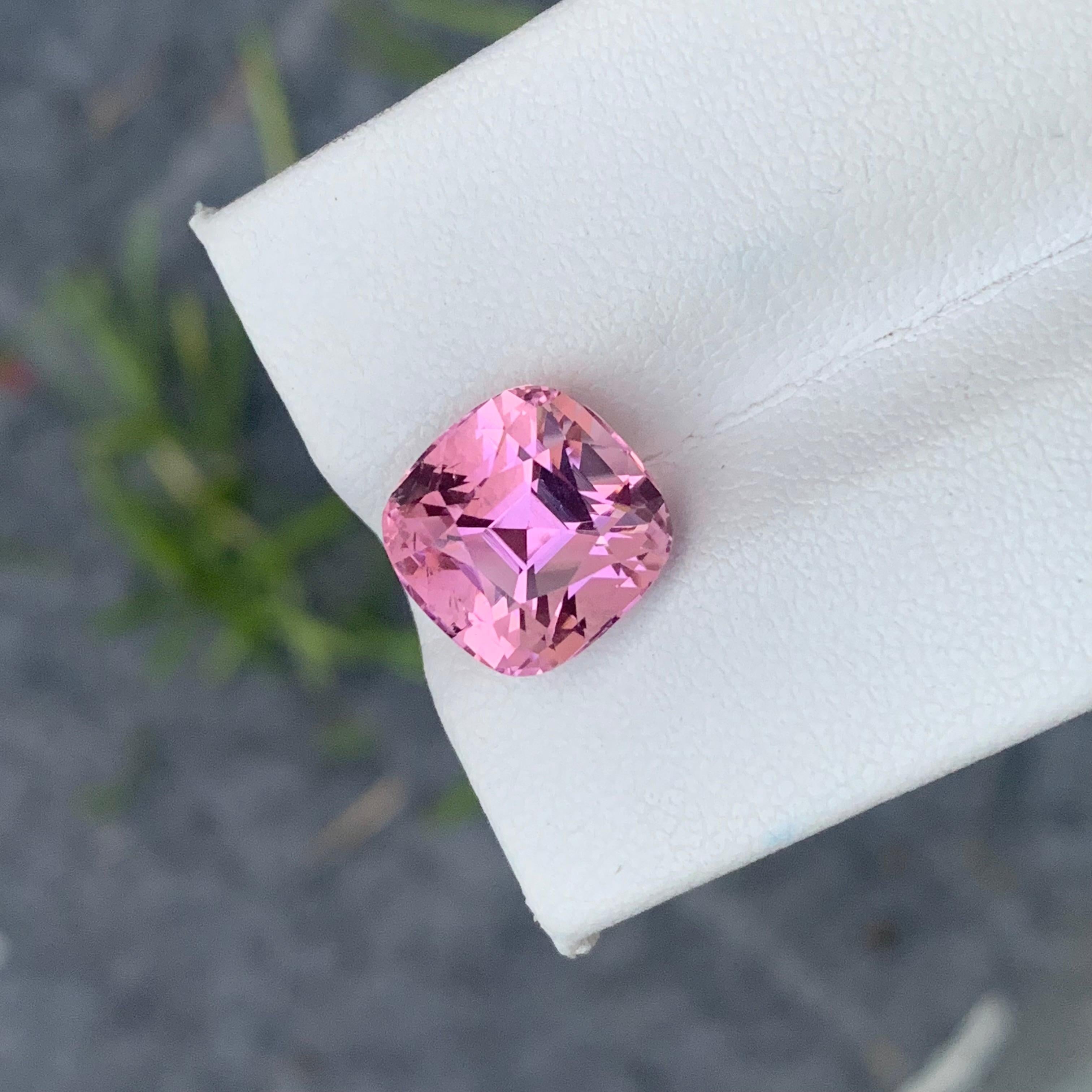 Arts and Crafts Gorgeous 5.85 Carat Natural Loose Baby Pink Tourmaline Cushion Shape Gemstone