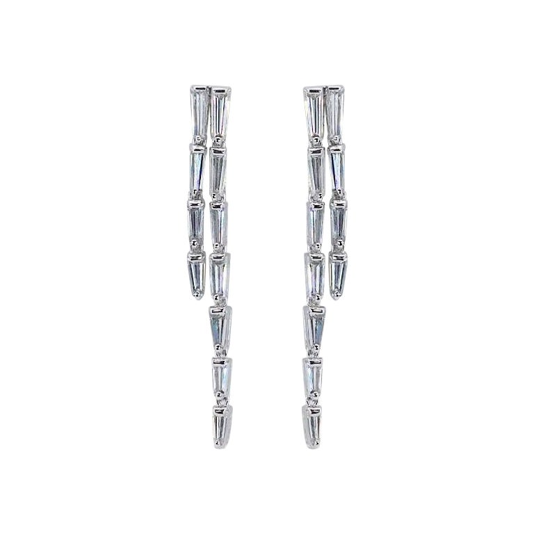 Precioso .60ct. Pendientes de Diamantes Colgantes Brillantes Redondos en venta