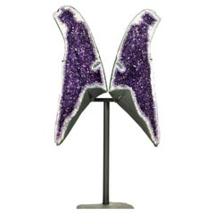 Magnifique 6.1 Ft. Grandes ailes géométriques avec Druzy d'améthyste violet profond AAA 