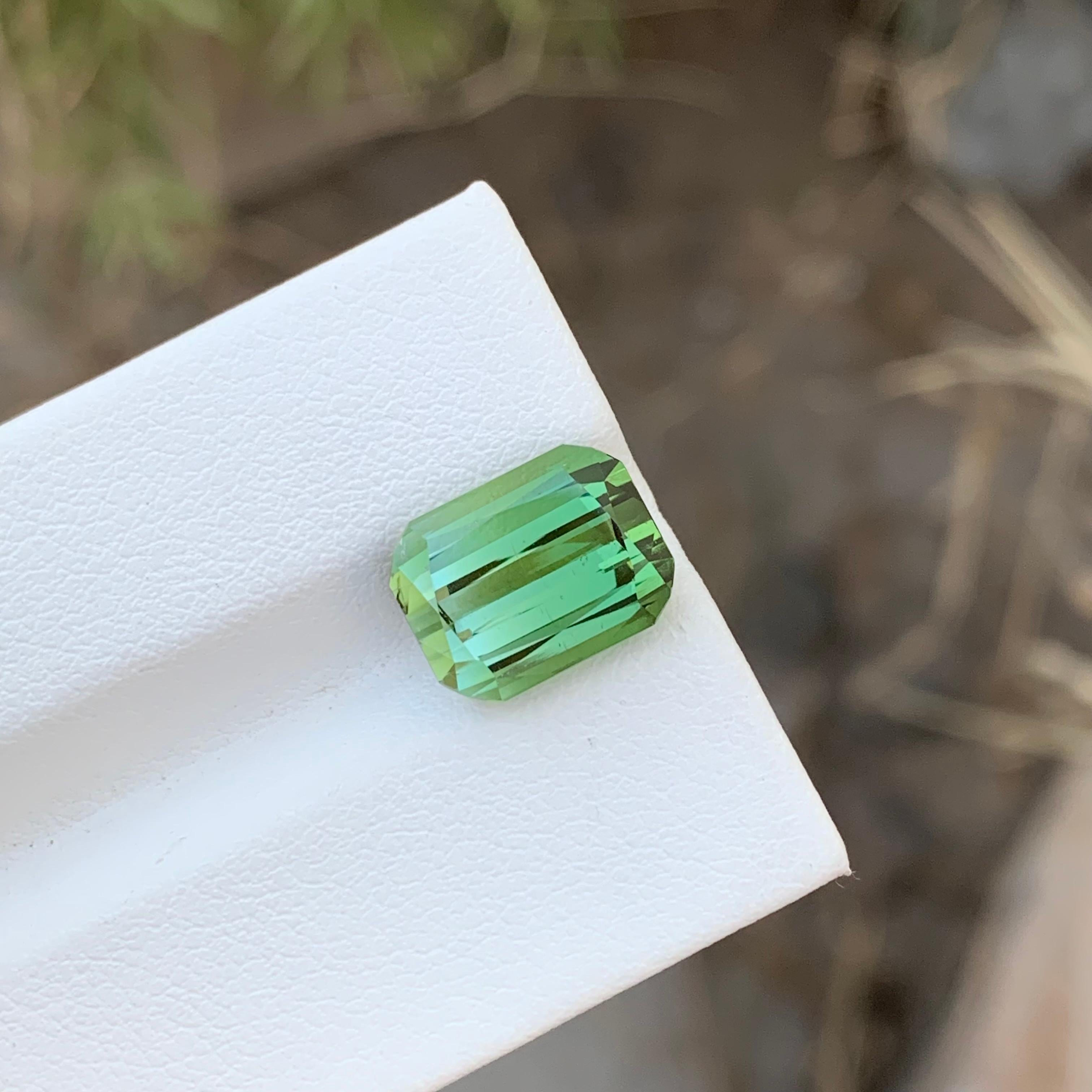 Loose Tourmaline 
Weight: 6.35 Carats 
Dimension: 11.3x8.7x7.3 Mm
Origin: Kunar Afghanistan 
Shape: Cushion
Color: Green & Mint
Treatment: Non
Certificate: On Demand 
Green Mint Bicolor Tourmaline is a captivating gemstone renowned for its stunning