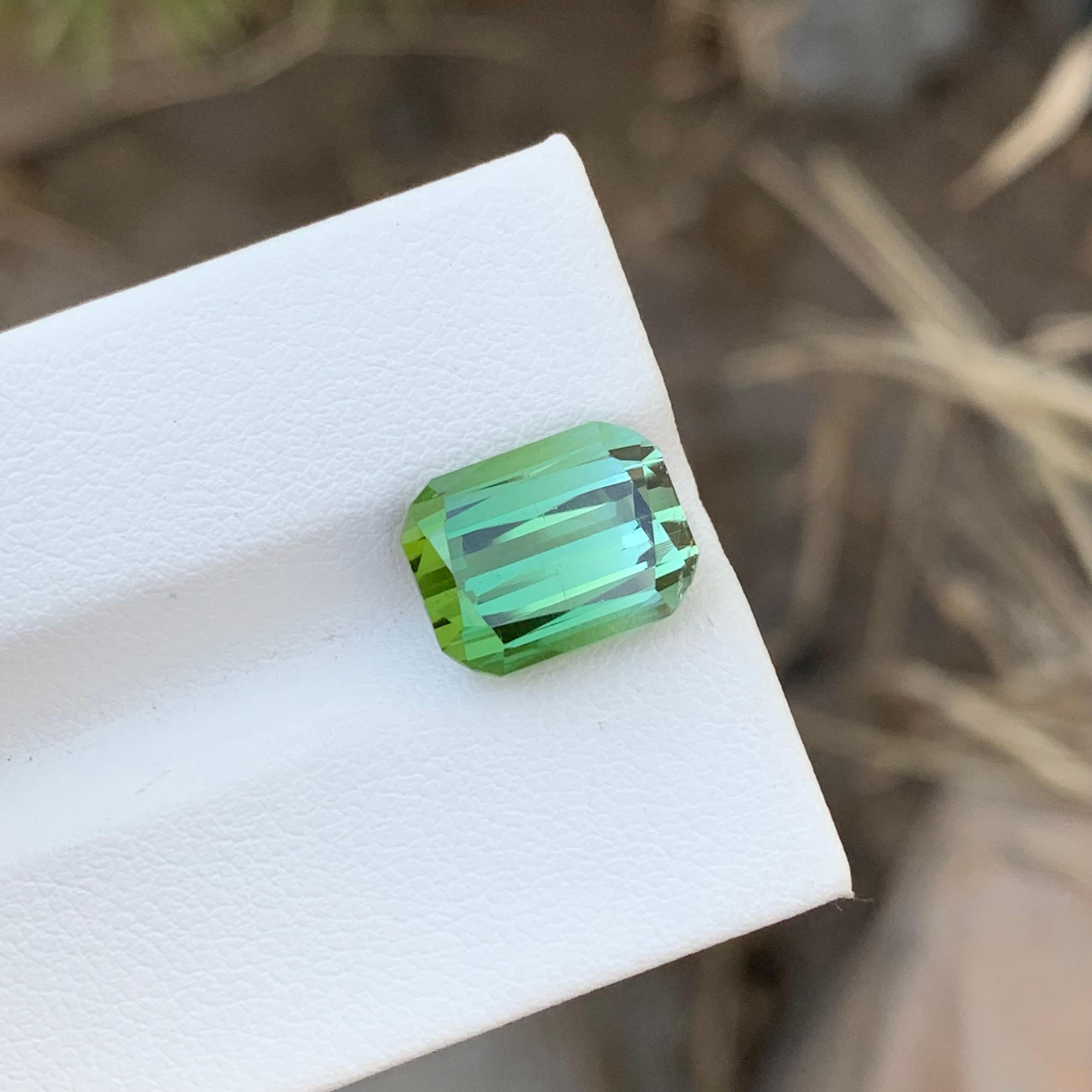 Arts and Crafts Gorgeous 6.35 Carats Mint Bicolor Loose Tourmaline Ring Gemstone Kunar Mine For Sale