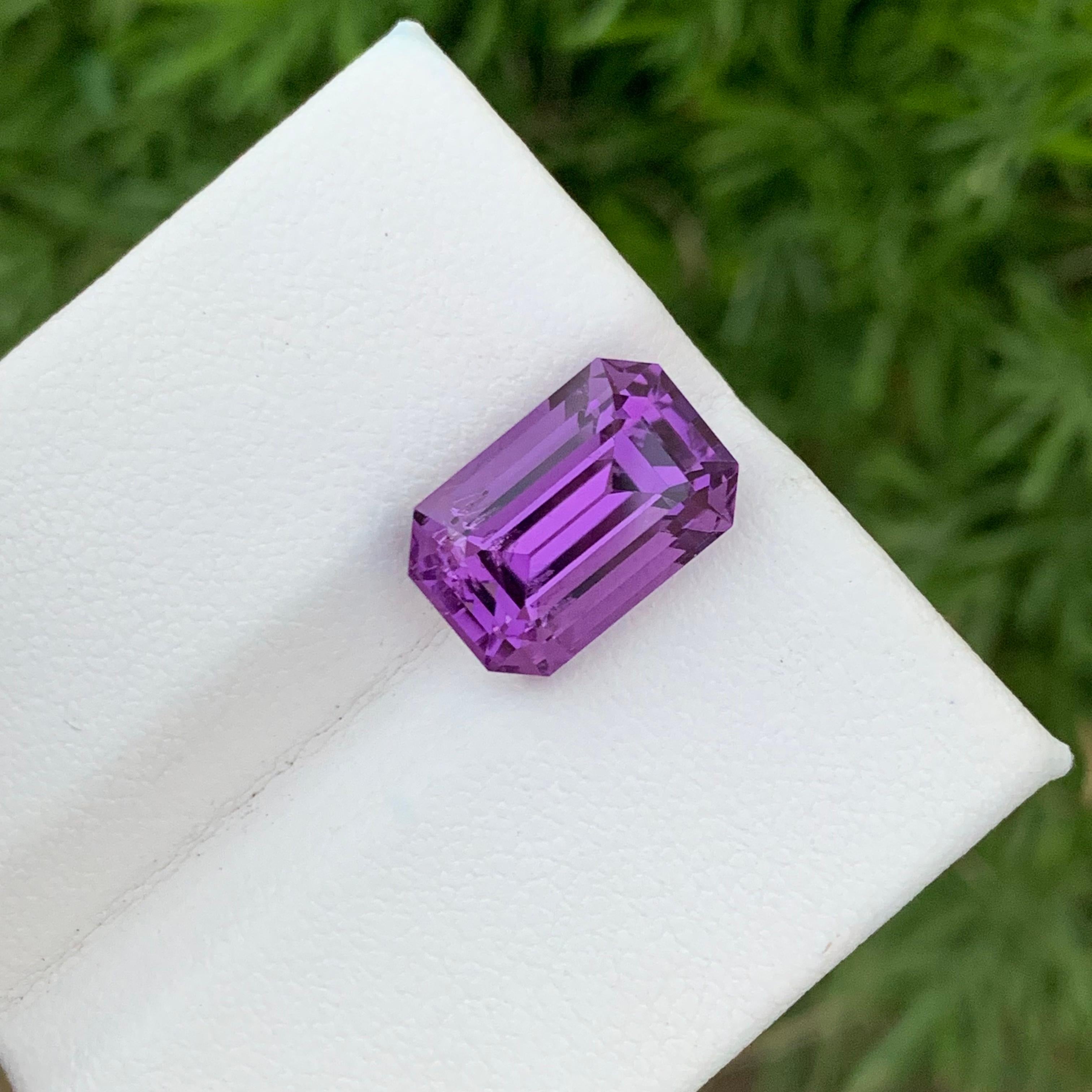 Gorgeous 6.85 Carat Natural Loose Purple Amethyst Ring Gems Emerald Shape  For Sale 10