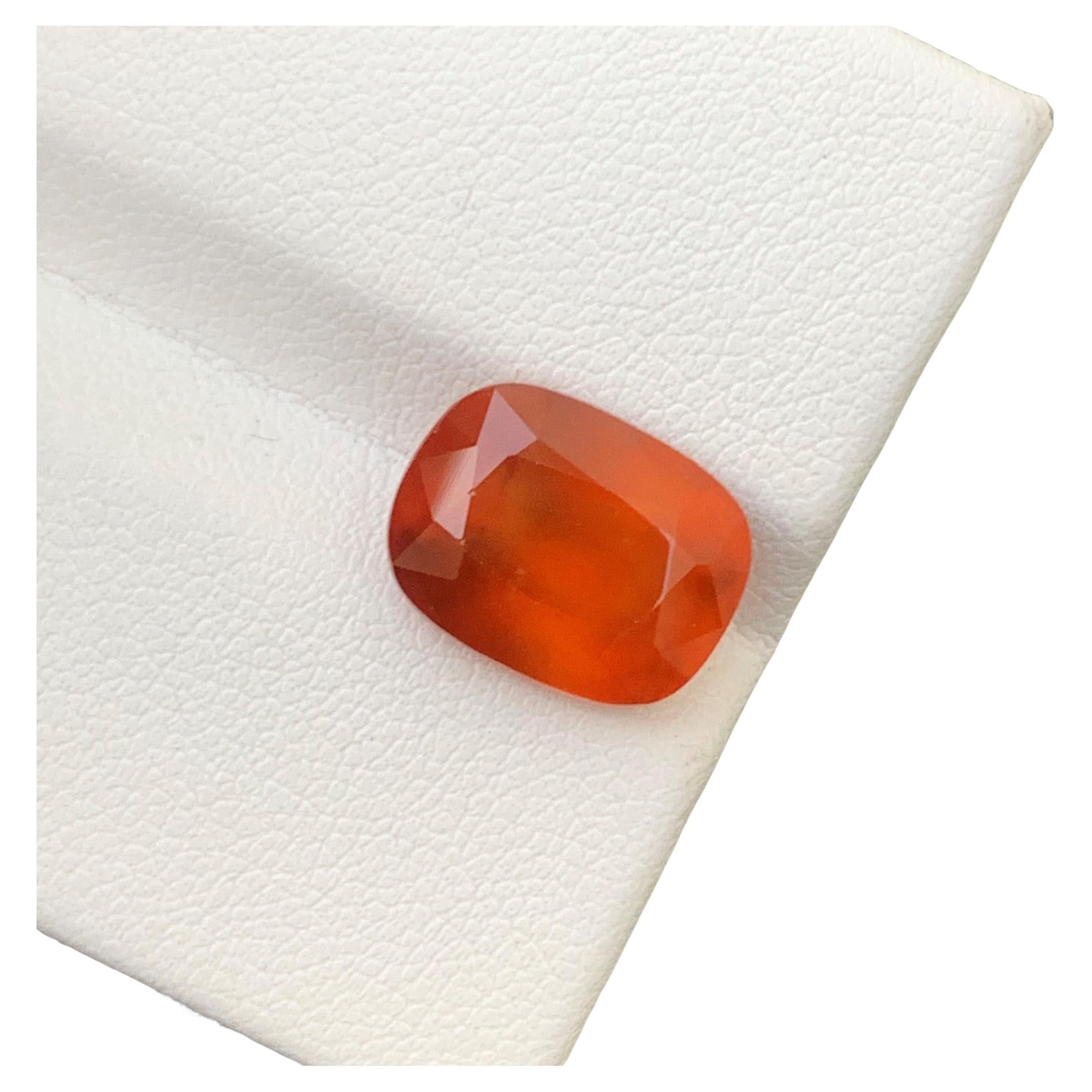 Gorgeous 6.95 Carat Natural Loose Hessonite Garnet Long Cushion Shape Gemstone For Sale