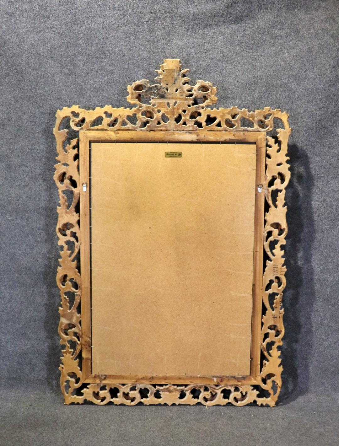 Gorgeous 6ft Tall Carved Beech Italian Rococo Mirror with Full Relief Leaves For Sale 6