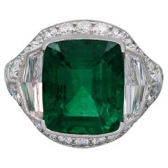 Sophia D. Platinring mit 8.16 Karat Smaragd und Diamant