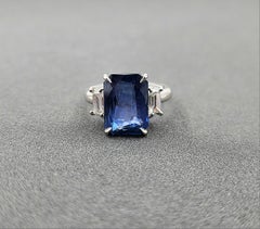 Splendido anello da cocktail con zaffiro e diamante da 8,16 carati certificato GIA - Platino