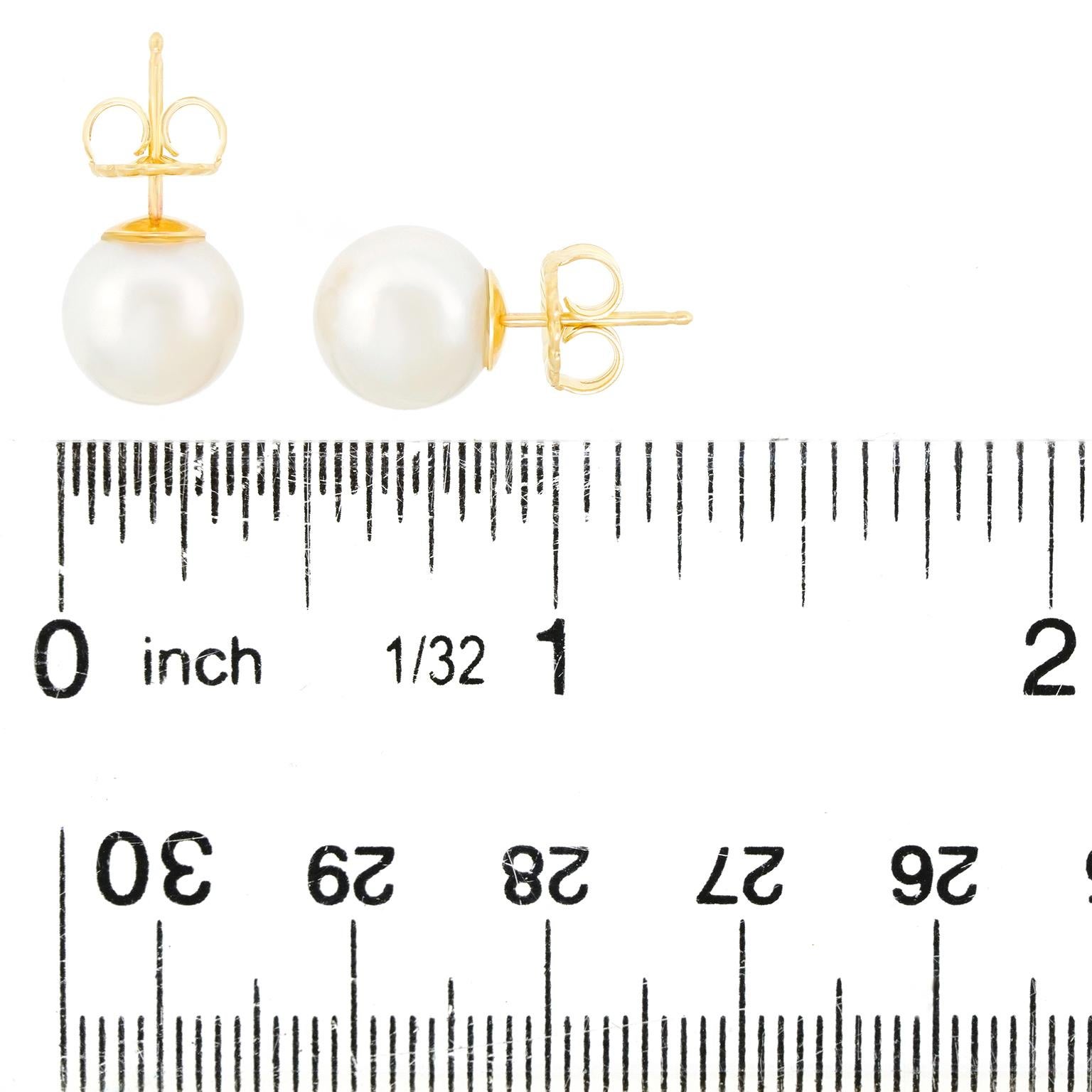 Splendide borchie di perle Akoya da 9,2 mm in vendita 1