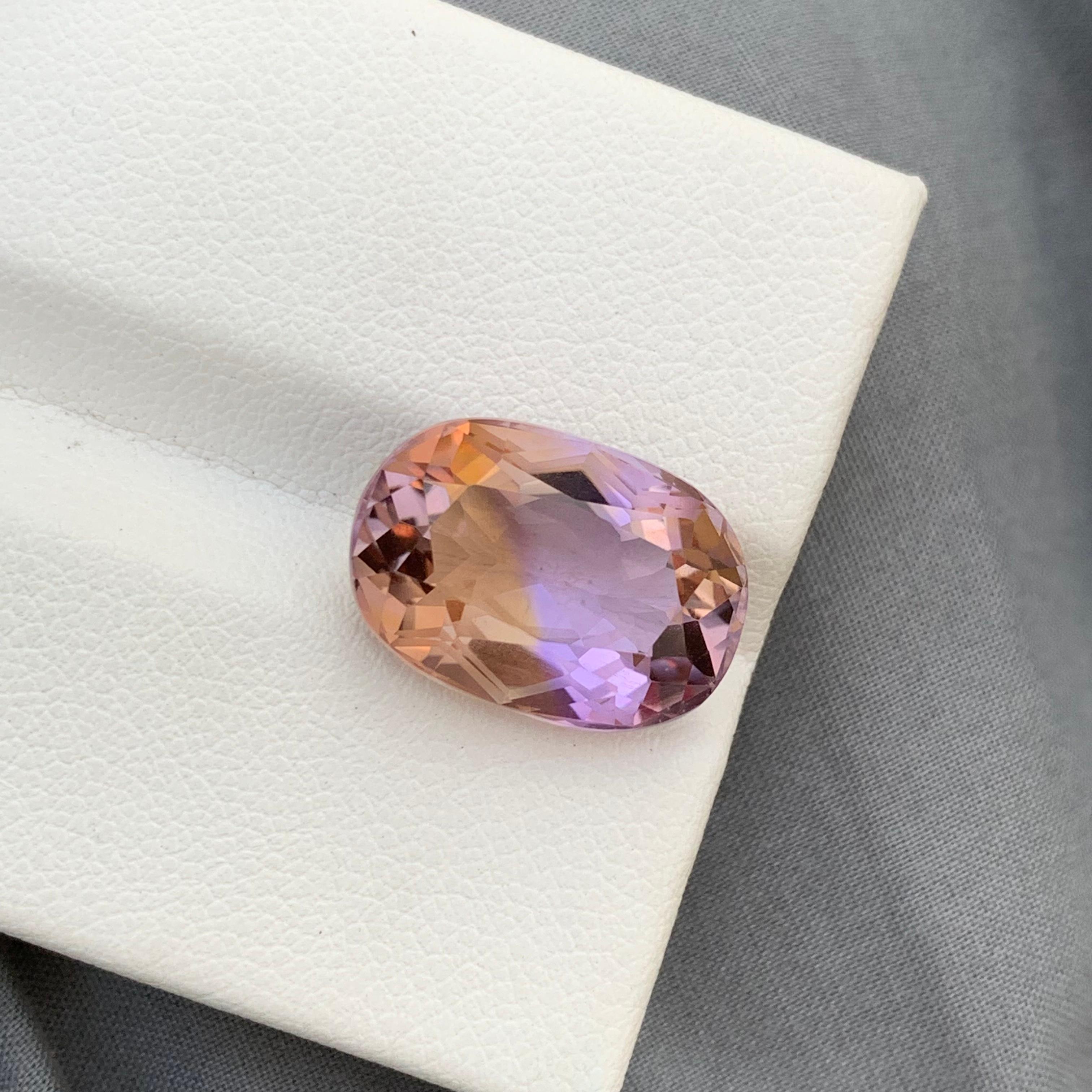 Arts and Crafts Gorgeous 9.95 Carat Oval Shape Loose Ametrine Ring Gem From Brazi Mine For Sale