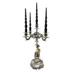 Vintage Gorgeous a Five-Branched Candelabrum Silver