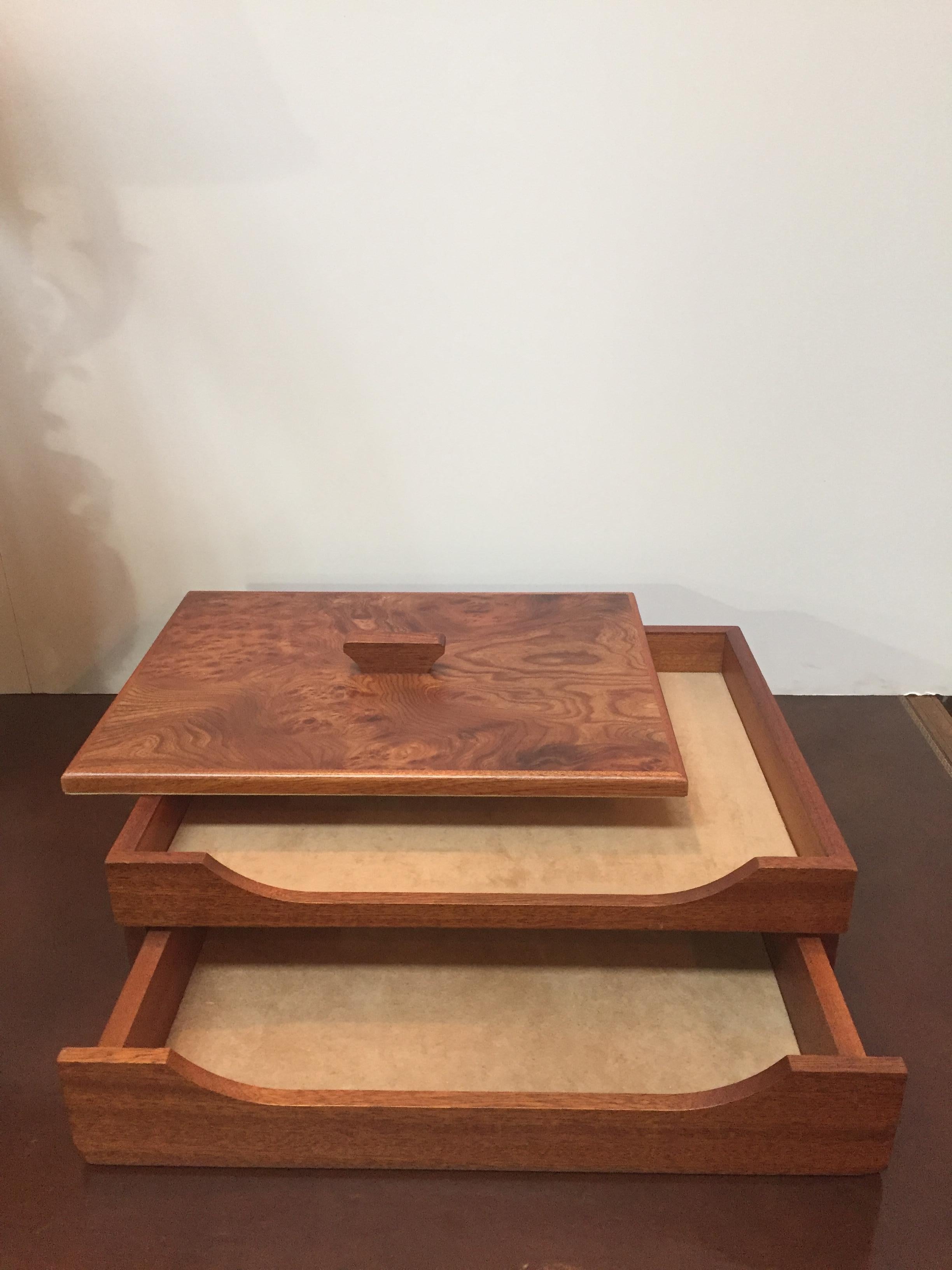 Gorgeous Agresti Italian Burl Desk Organizer 2
