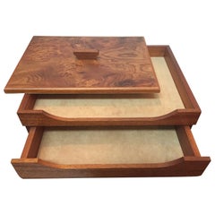 Gorgeous Agresti Italian Burl Desk Organizer