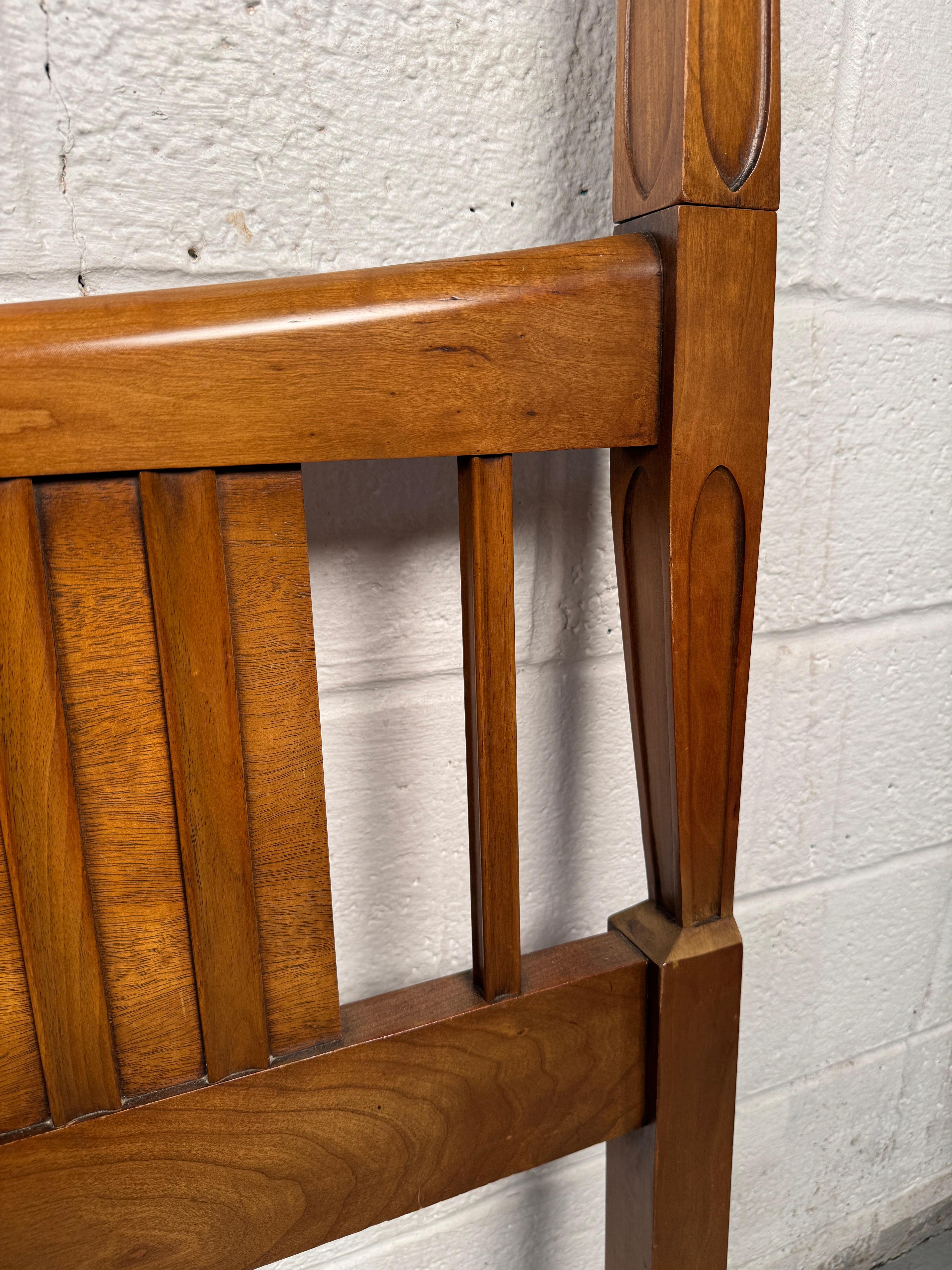 Walnut Gorgeous American Mid-Century Headboard by John Widdicomb For Sale