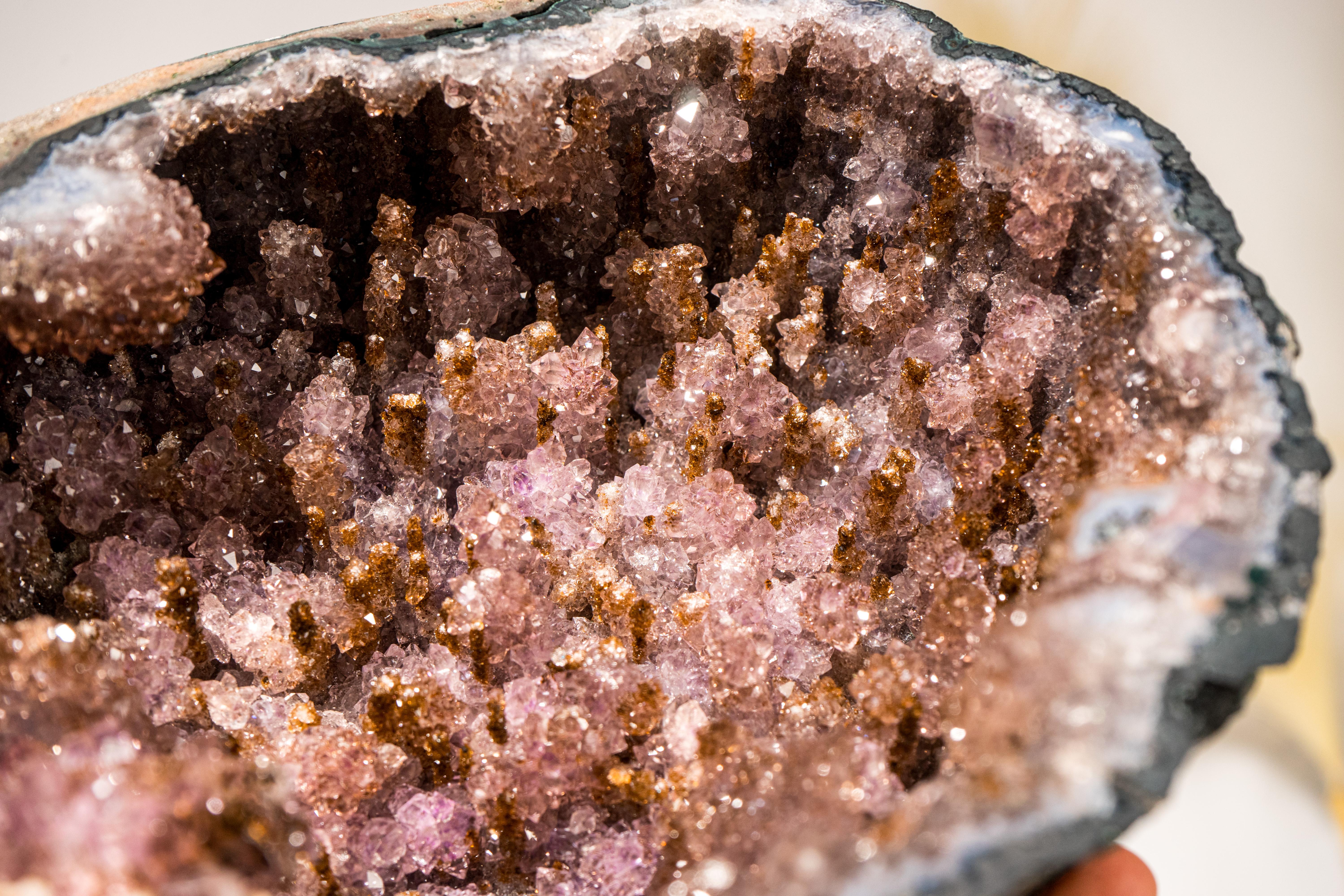 Boîte à bijoux en géode d'améthyste avec formations de stalactites en vente 4