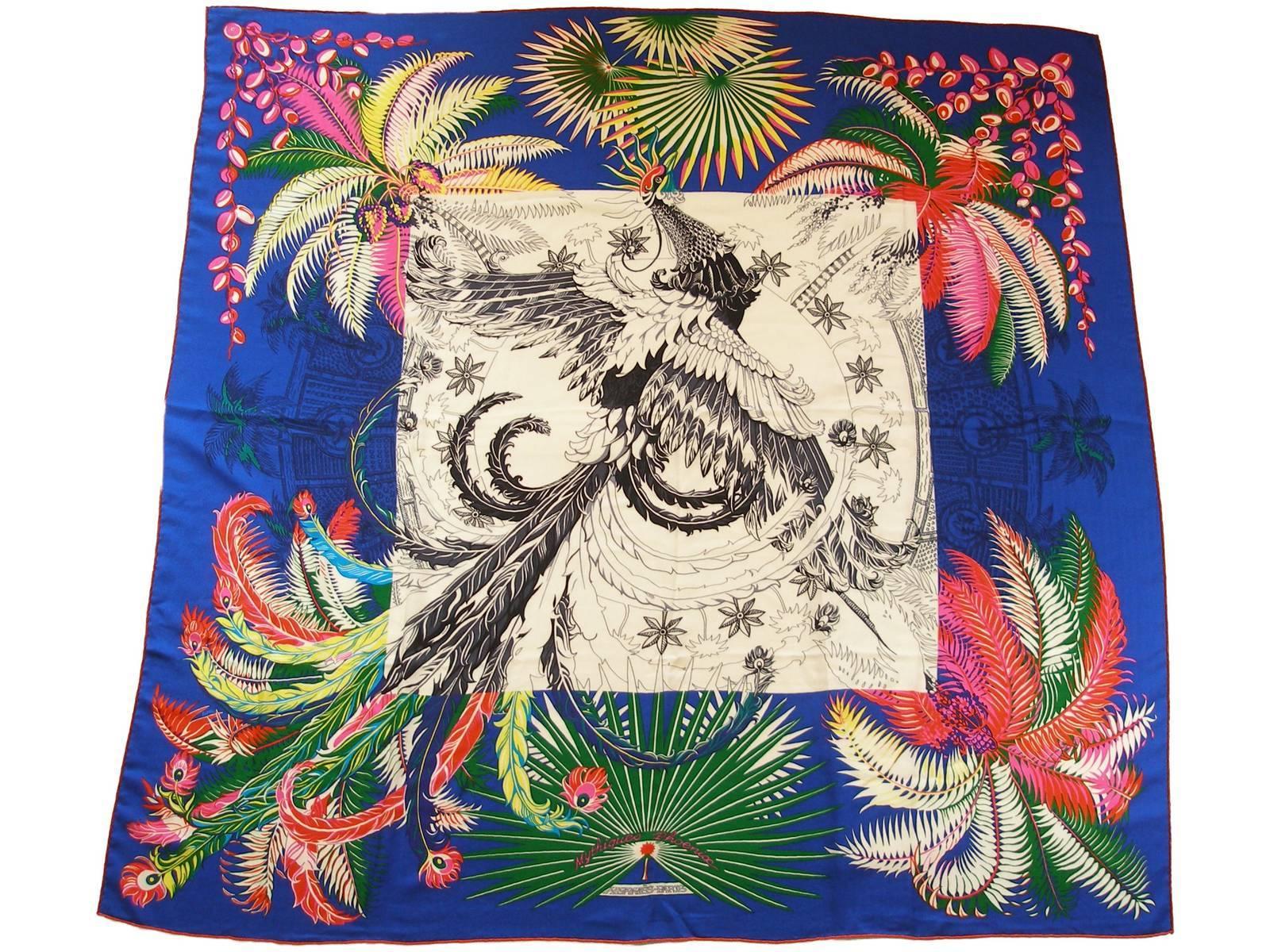 Hermes Mythiques Phoenix Cashmere and Silk Shawl  3