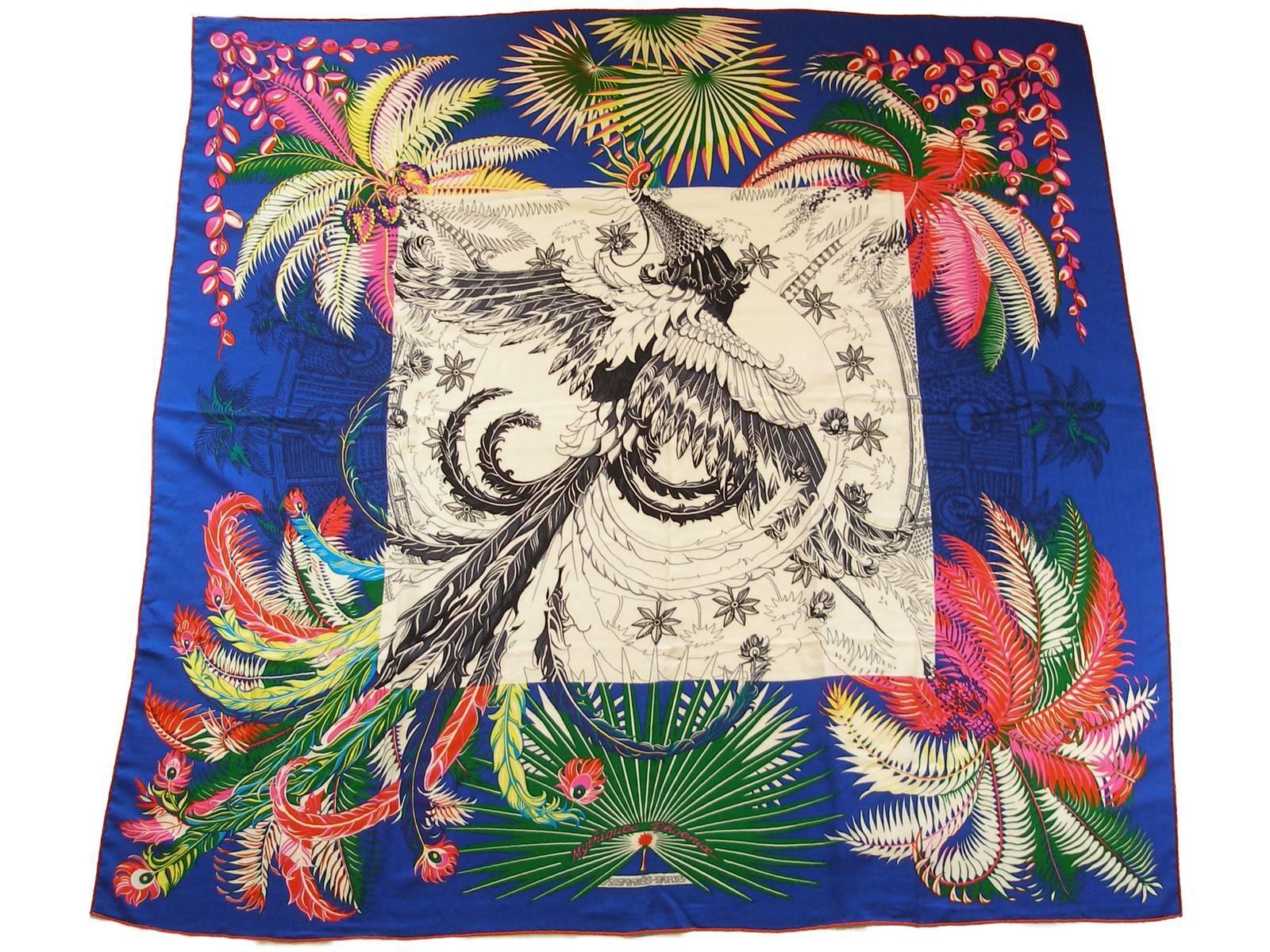 Hermes Mythiques Phoenix Cashmere and Silk Shawl  2