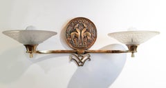Superbe et rare paire d'appliques Art Déco signées Muller Frères Luneville