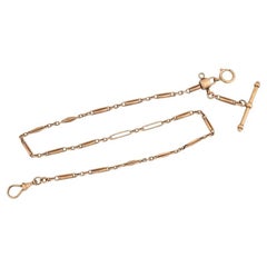 Gorgeous Antique 14K Rosy Yellow Gold  Chain, 18 inches, with T-Bar.