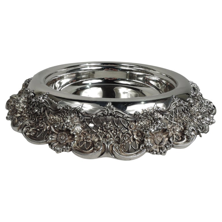 Gorgeous Antique American Sterling Silver Centerpiece Bowl For Sale