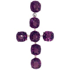 Gorgeous Antique Amethyst Sterling Cross