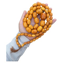 Gorgeous Antique Butterscotch Amber Necklace 155.8 Grams