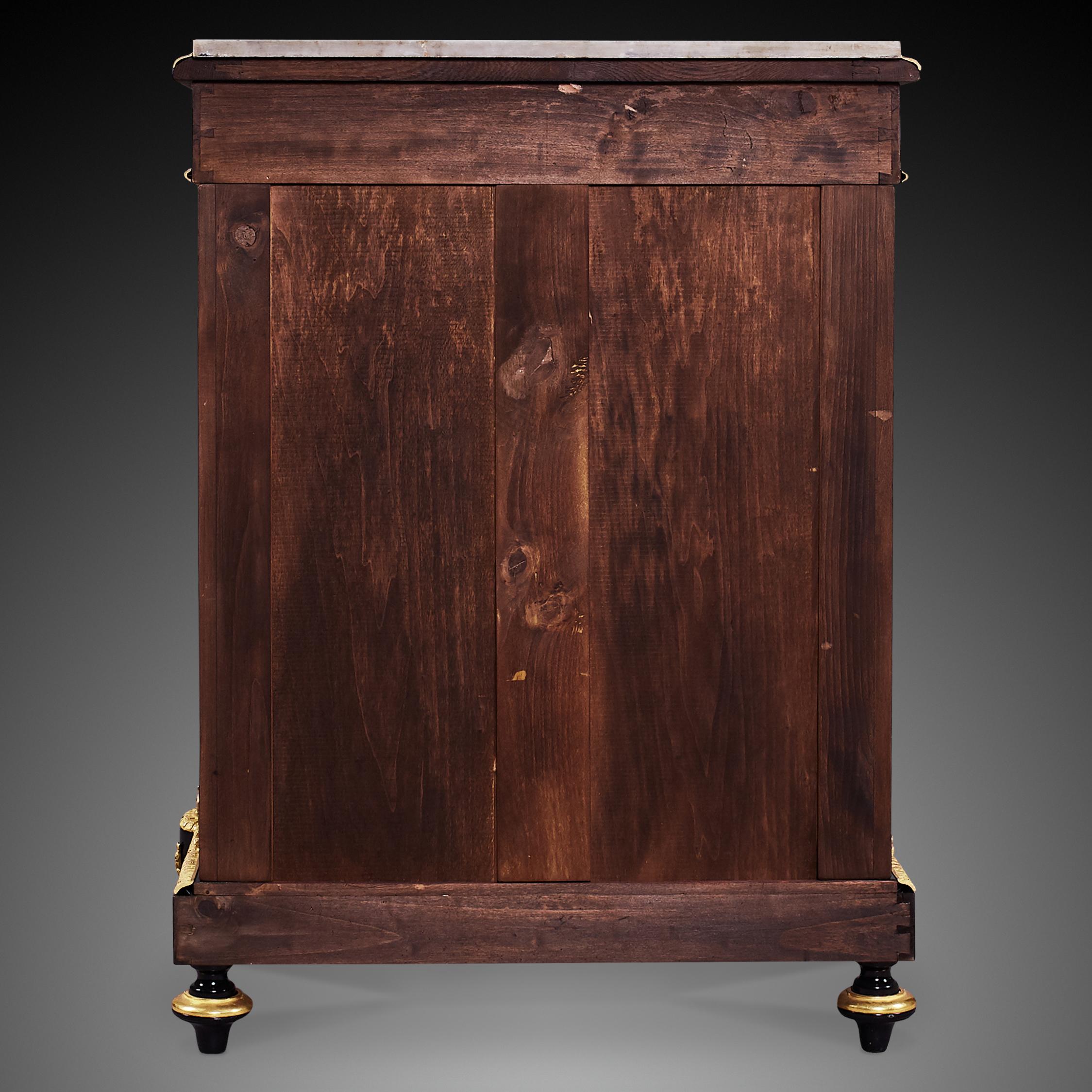Gilt Gorgeous Antique Ebonized and Ormolu Cabinet For Sale