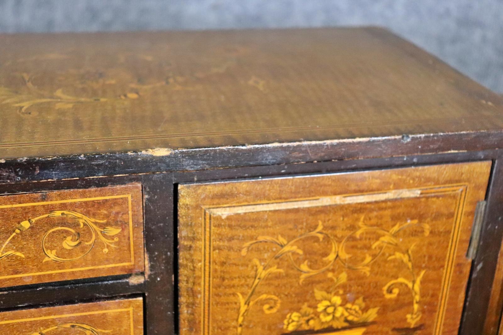 Gorgeous Antique English Inlaid Walnut Carlton House Desk Circa 1900 For Sale 9