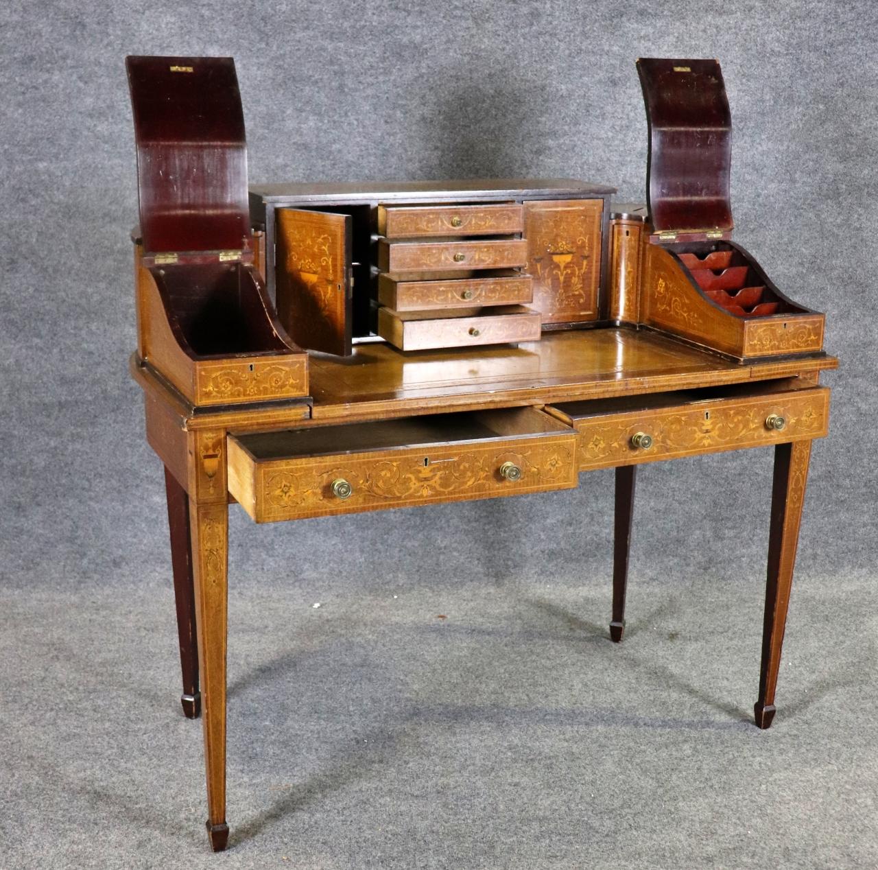 W.F Greenwood & Sons. Inlaid. 2 drawers bottom. 41 1/2