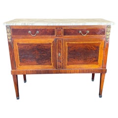 Gorgeous Antique French Louis XVI Mahogany Marble Top Buffet