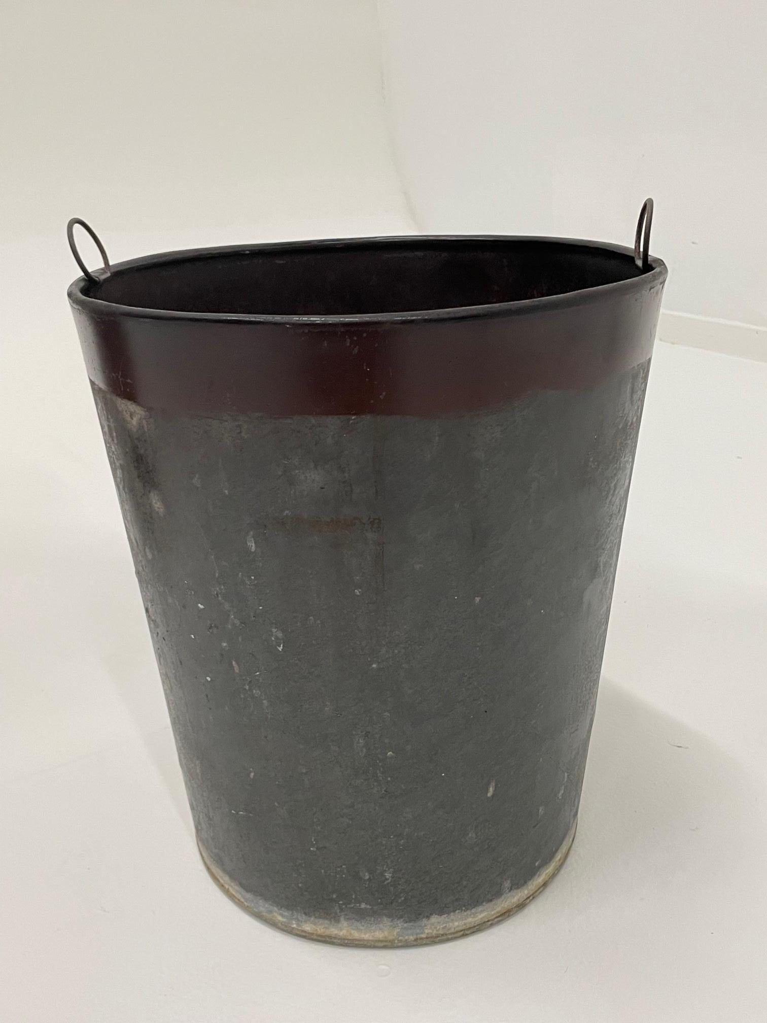 English Gorgeous Antique Georgian Mahogany & Brass Peat Bucket with Liner