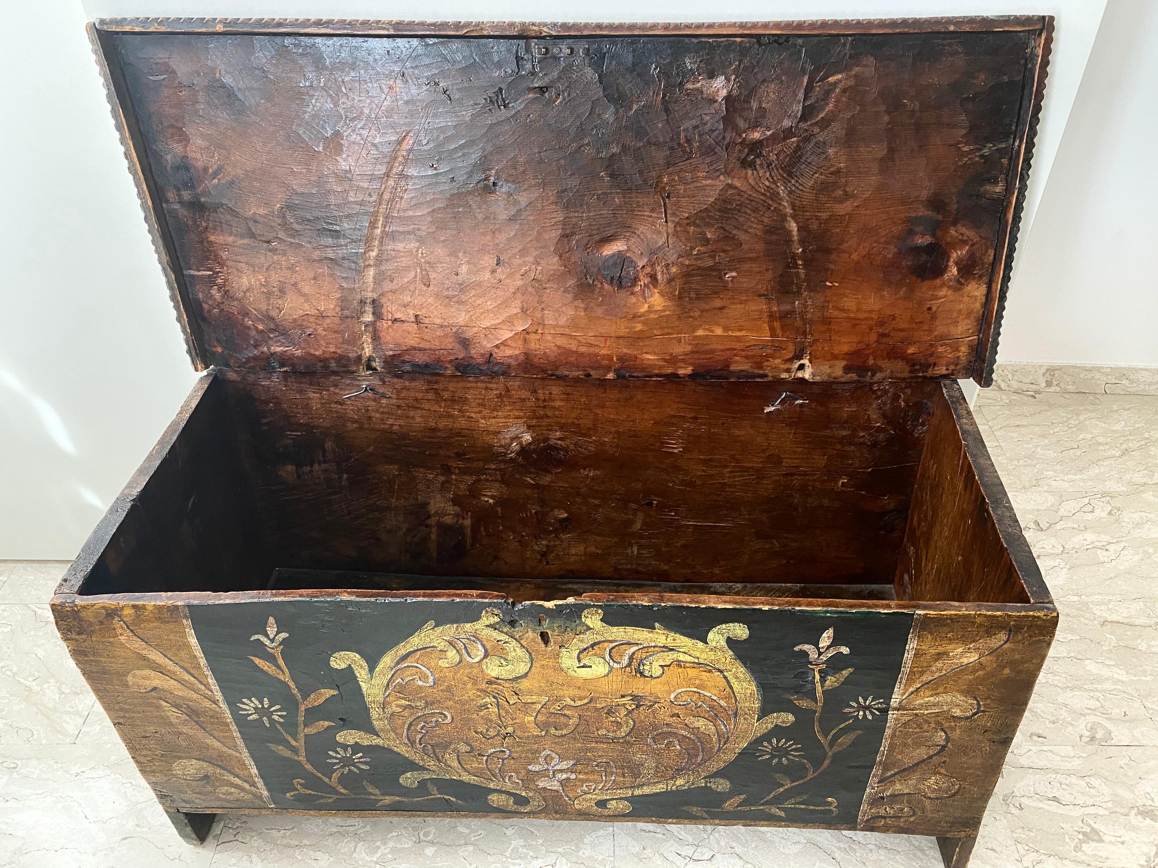 Gorgeous Antique Italian Wooden Case, 18th Century 'Year 1753' For Sale 6