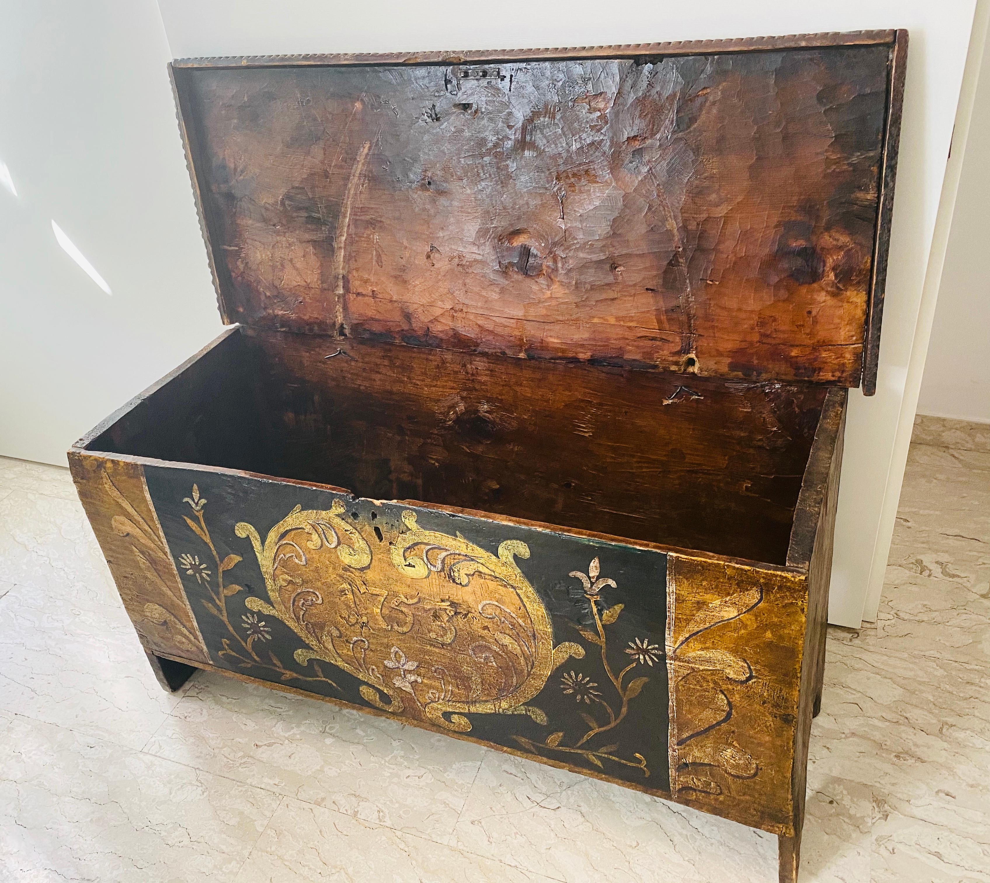 Gorgeous Antique Italian Wooden Case, 18th Century 'Year 1753' For Sale 11